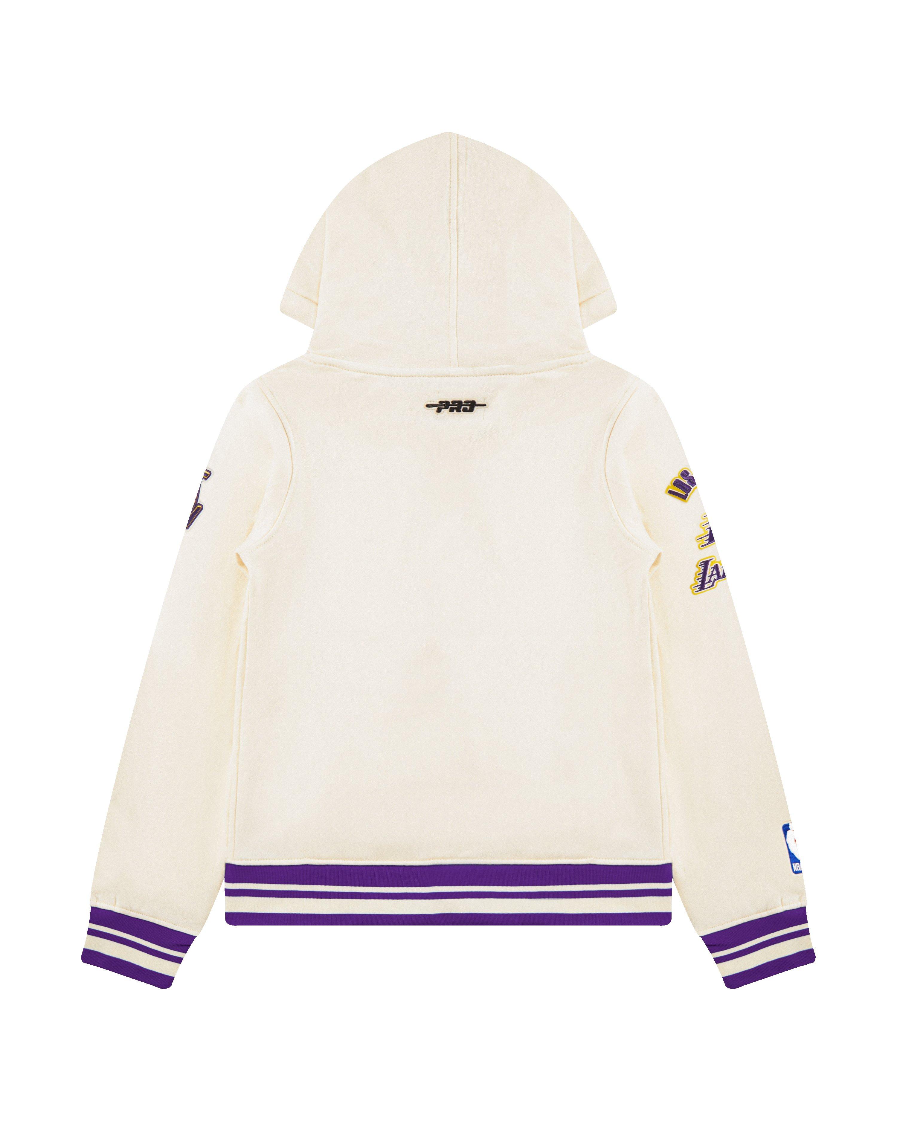 Pro Standard Big Boys' NBA Los Angeles Lakers Retro Classic Rib Fleece PO Hoodie -White/Purple - WHITE/PURPLE Thumbnail View 2
