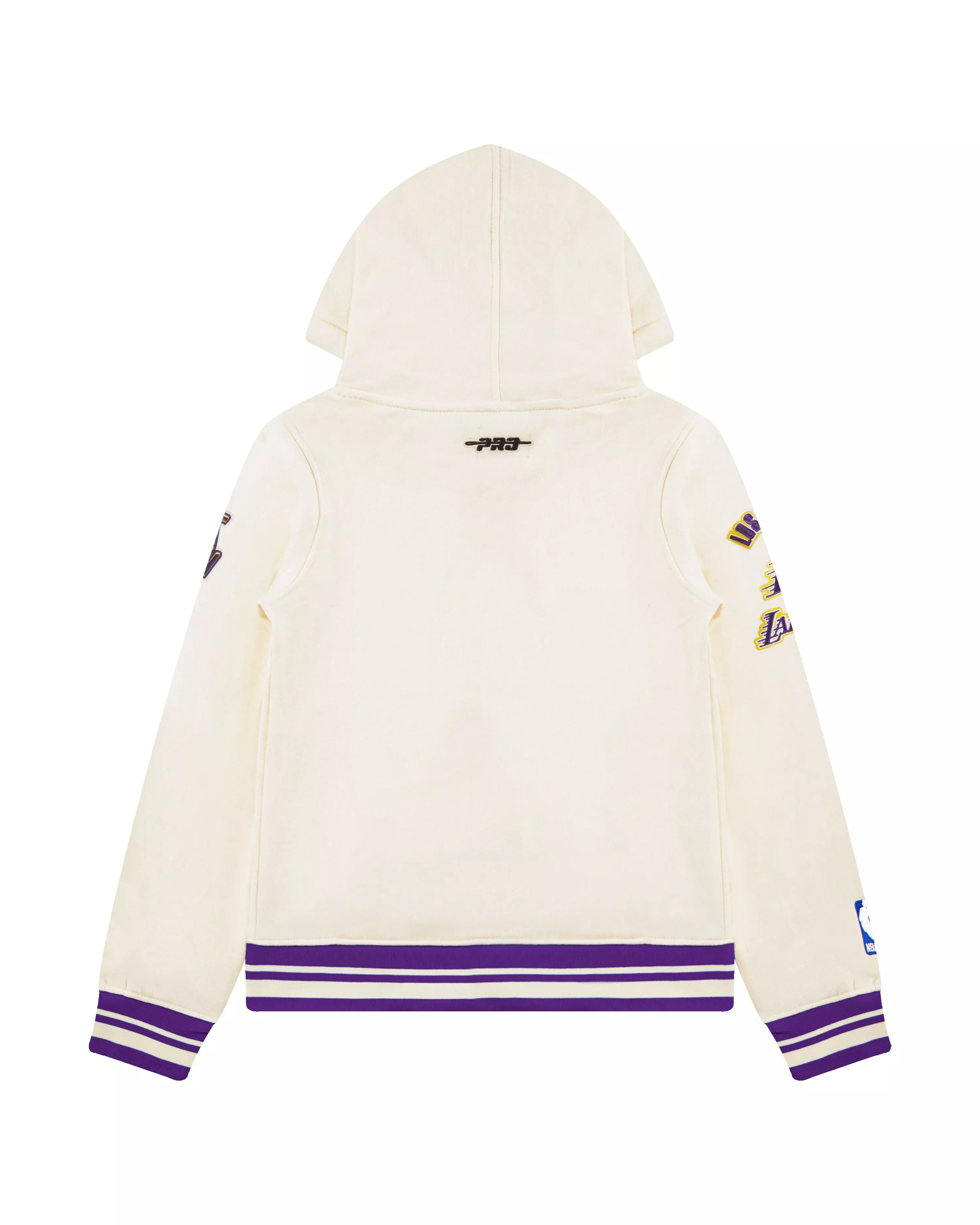 Pro Standard Big Boys' NBA Los Angeles Lakers Retro Classic Rib Fleece PO Hoodie -White/Purple - WHITE/PURPLE