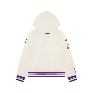 Pro Standard Big Boys' NBA Los Angeles Lakers Retro Classic Rib Fleece PO Hoodie -White/Purple