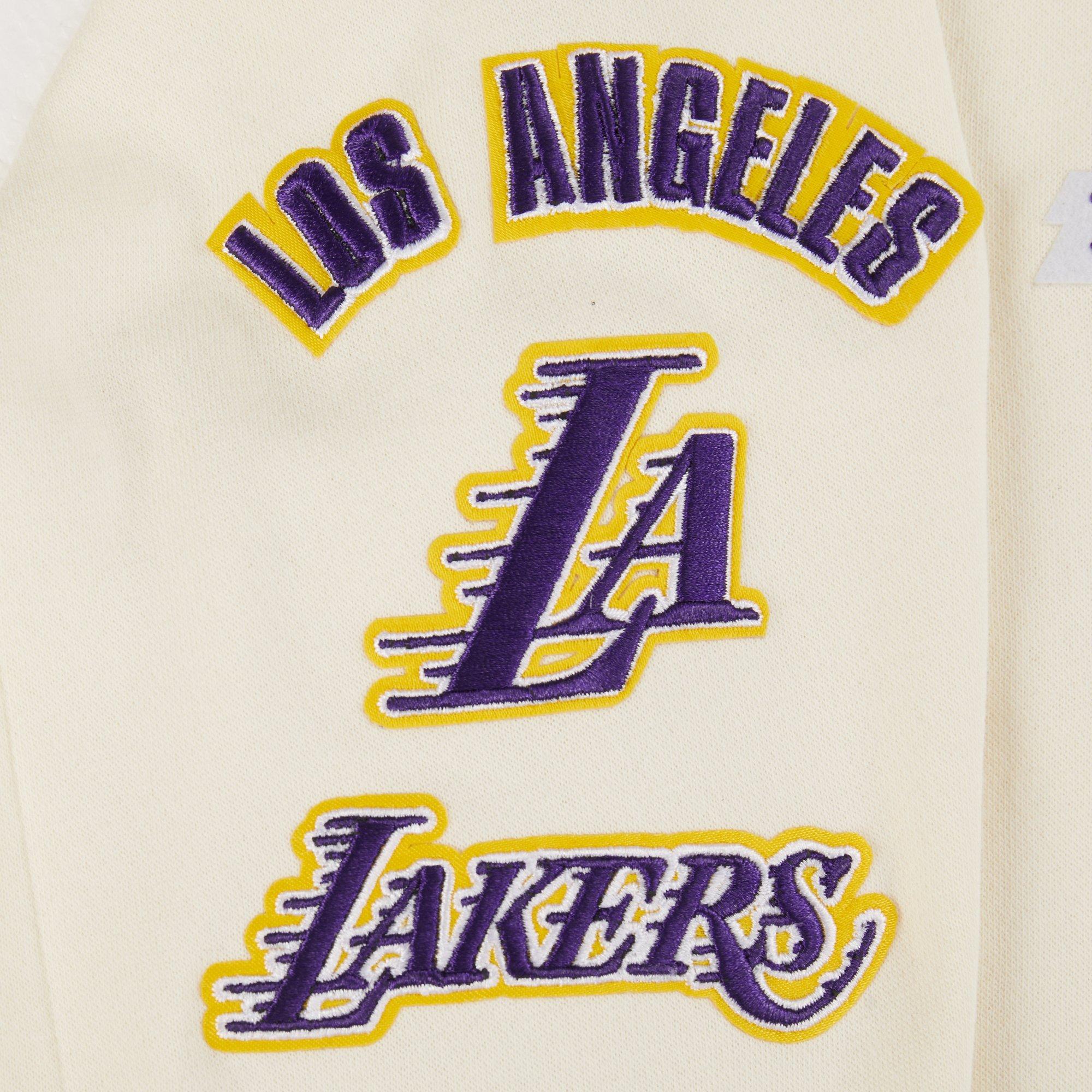 Pro Standard Big Boys' NBA Los Angeles Lakers Retro Rib Fleece Pull Over Hoodie - White/Purple - WHITE/PURPLE Thumbnail View 4