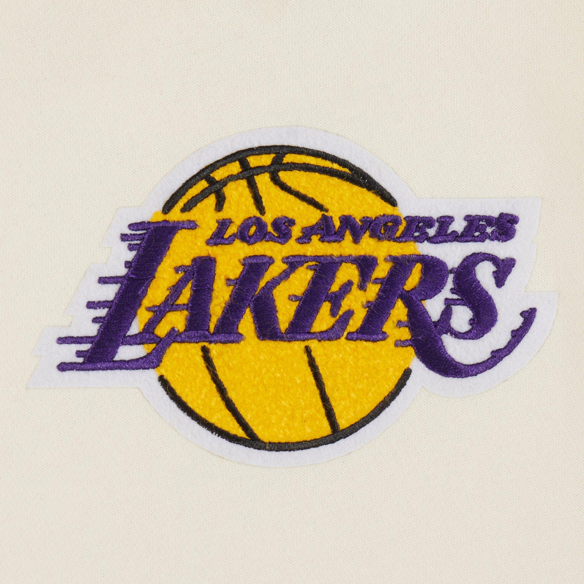 Pro Standard Big Boys' NBA Los Angeles Lakers Retro Classic Rib Fleece PO Hoodie -White/Purple - WHITE/PURPLE Thumbnail View 6