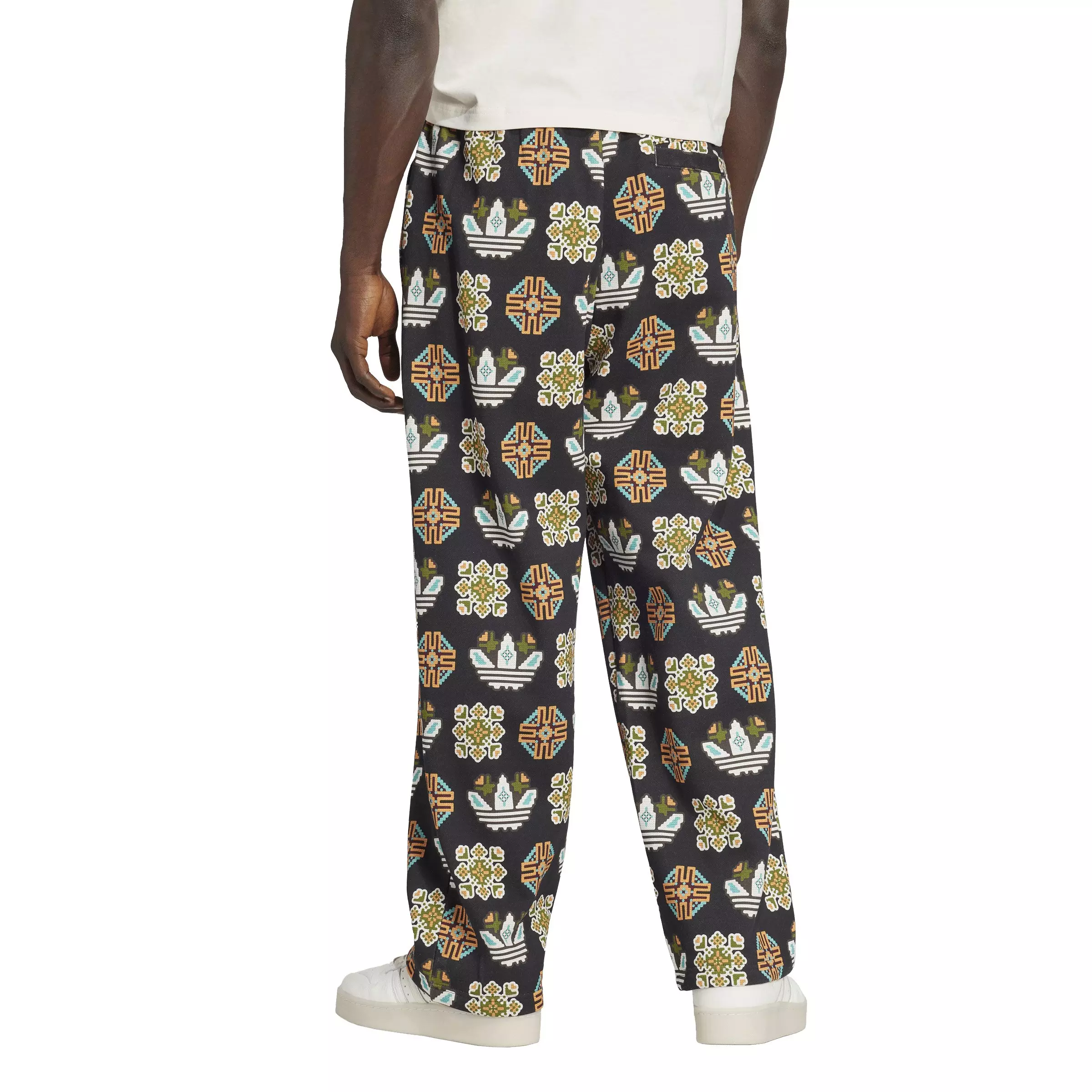 adidas Originals Men's Tile Allover Print Loose Sweatpants - Black - BLACK