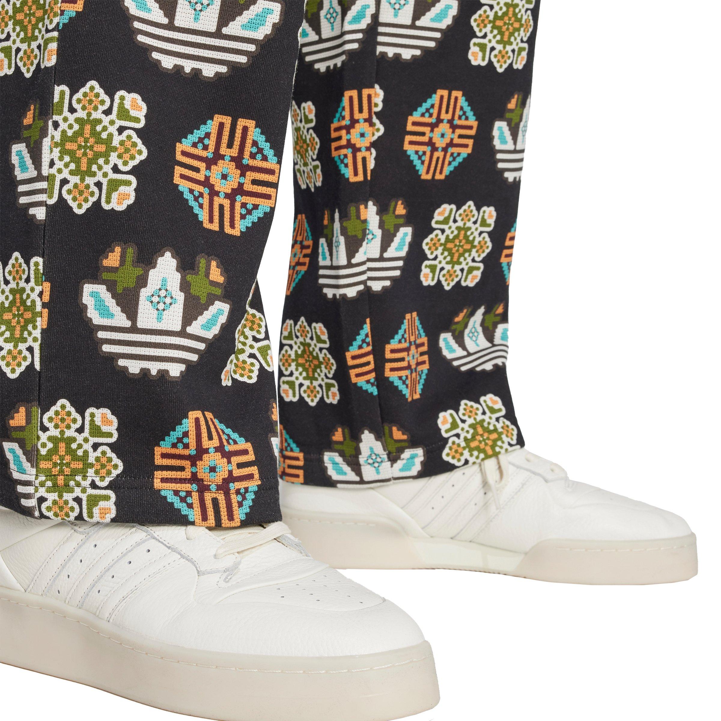 adidas Originals Men's Tile Allover Print Loose Sweatpants - Black - BLACK Thumbnail View 4