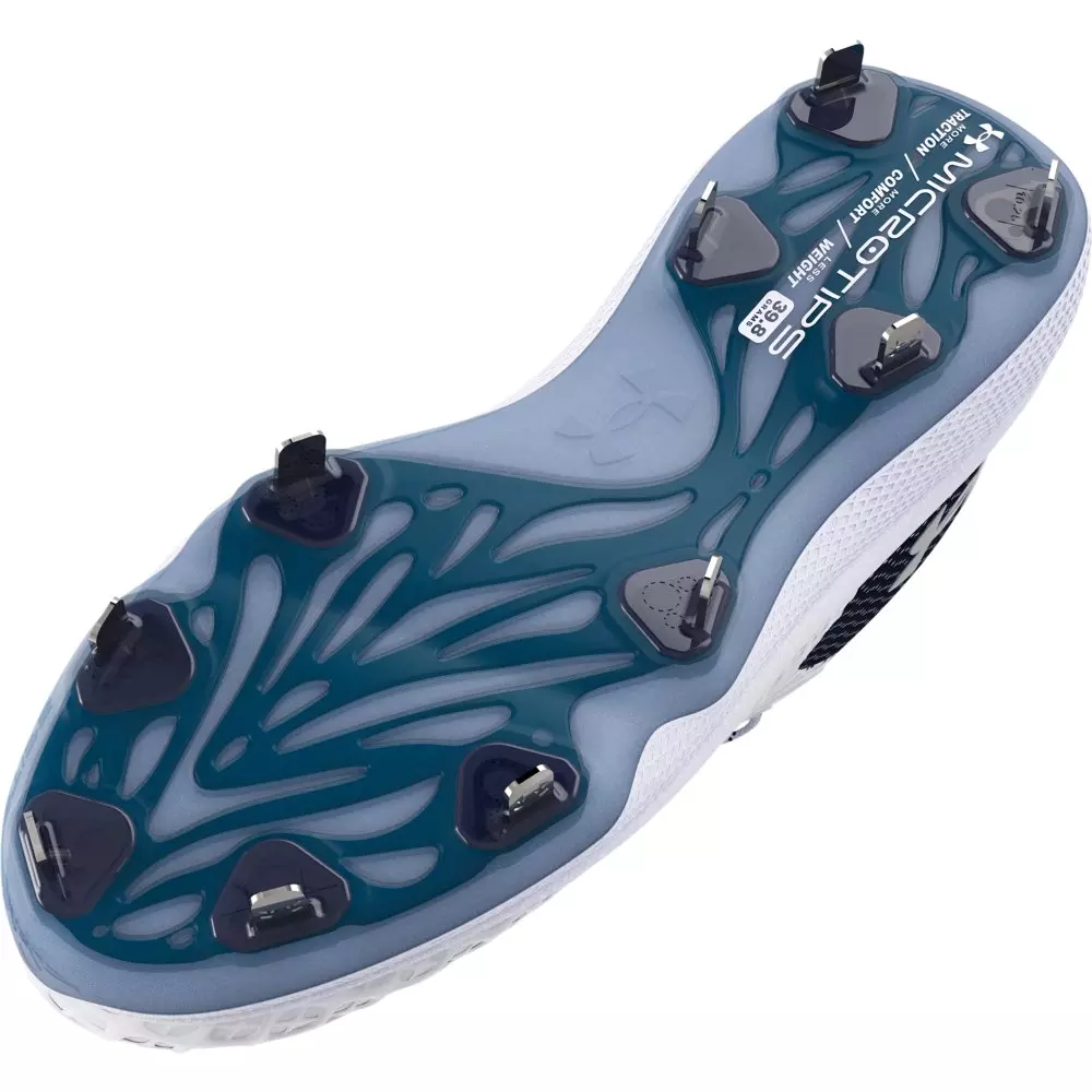 Under Armour Glyde 2 MT "White/Midnight Navy/Metallic Silver" Women's Softball Cleat - WHITE/NAVY/SILVER