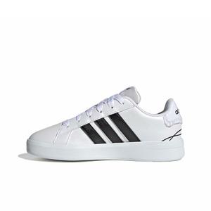 adidas Grand Court 3.0 "Ftwr White/Core Black/Hi-Res Yellow" Grade School Boys' Shoe - WHITE/BLACK/YELLOW