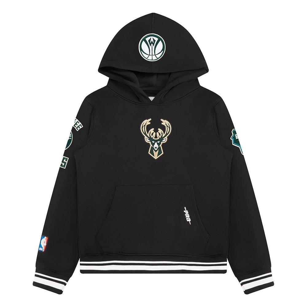Pro Standard Big​ Boys​' NBA Milwaukee Bucks Classic Rib Fleece PO Hoodie -Black - BLACK Thumbnail View 1