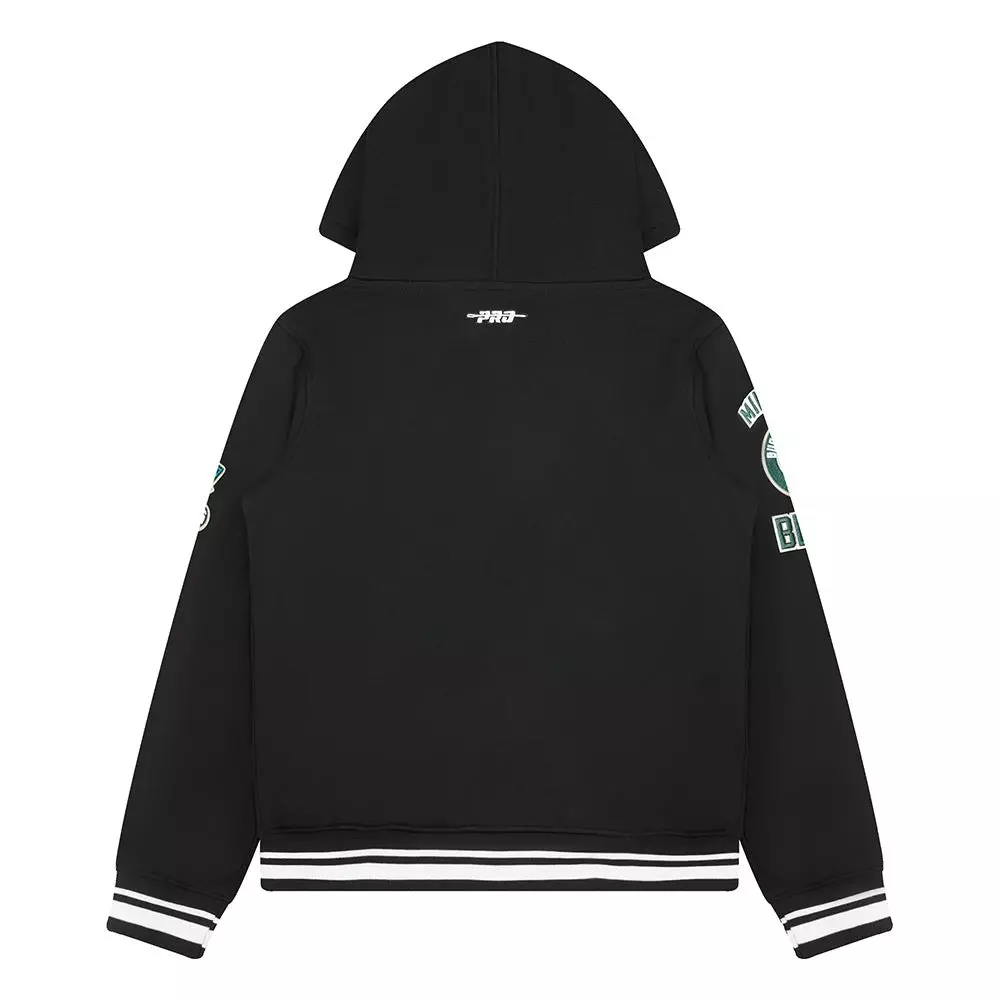 Pro Standard Big​ Boys​' NBA Milwaukee Bucks Classic Rib Fleece PO Hoodie -Black - BLACK