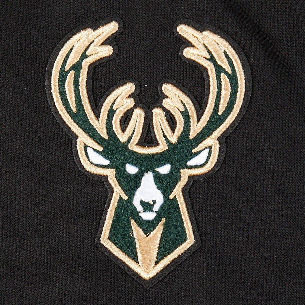 Pro Standard Big​ Boys​' NBA Milwaukee Bucks Classic Rib Fleece PO Hoodie -Black - BLACK Thumbnail View 3