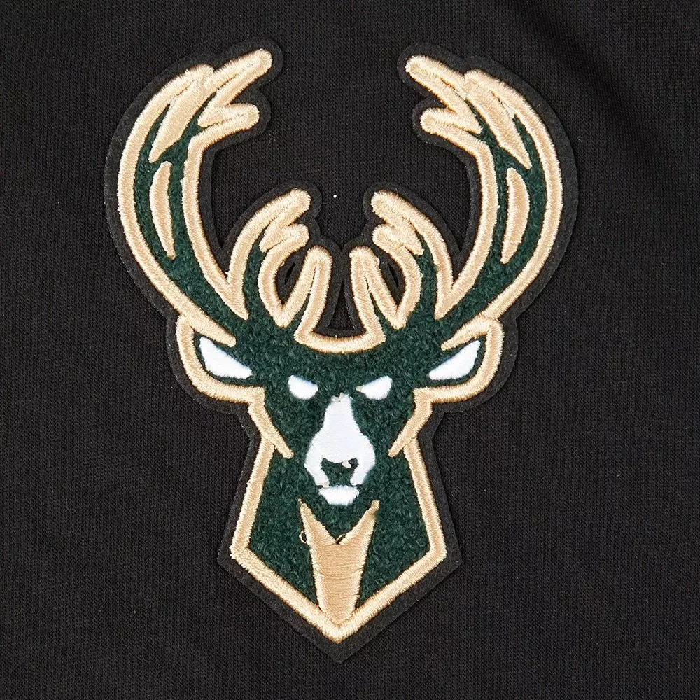 Pro Standard Big​ Boys​' NBA Milwaukee Bucks Classic Rib Fleece PO Hoodie -Black - BLACK