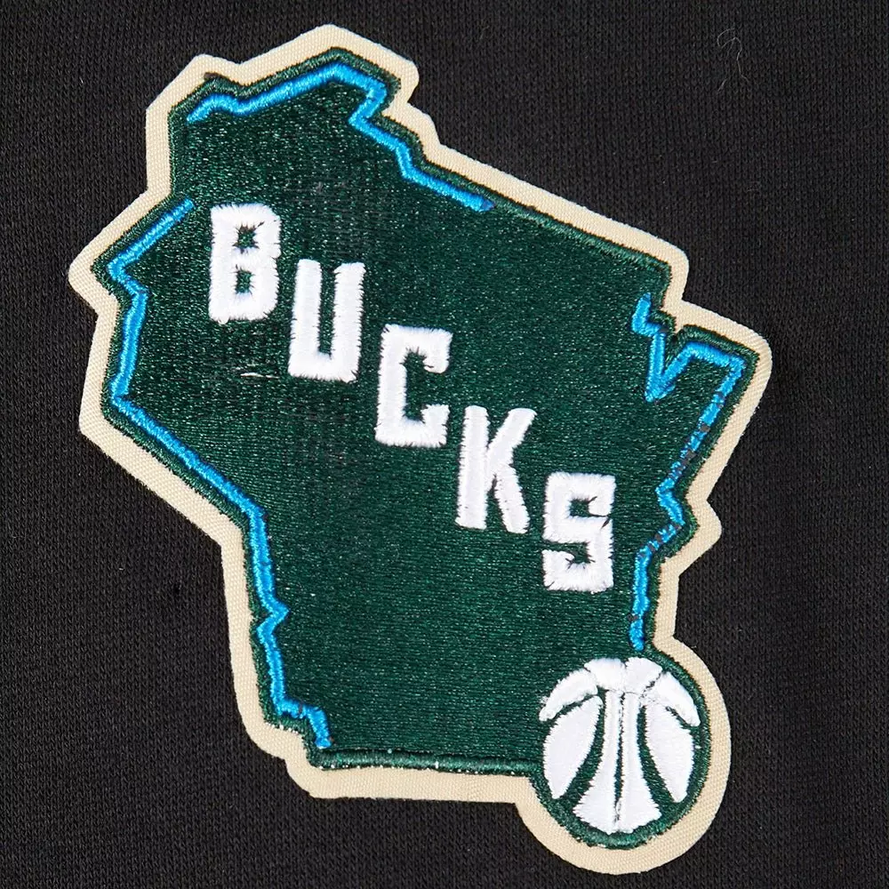 Pro Standard Big​ Boys​' NBA Milwaukee Bucks Classic Rib Fleece PO Hoodie -Black - BLACK