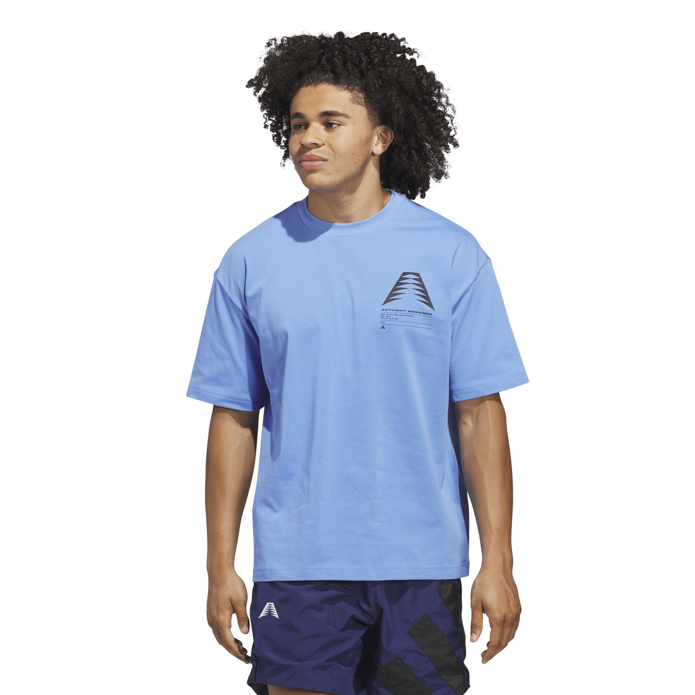 adidas Men's Anthony Edwards GFX Schematic Tee - Blue - BLUE Thumbnail View 1