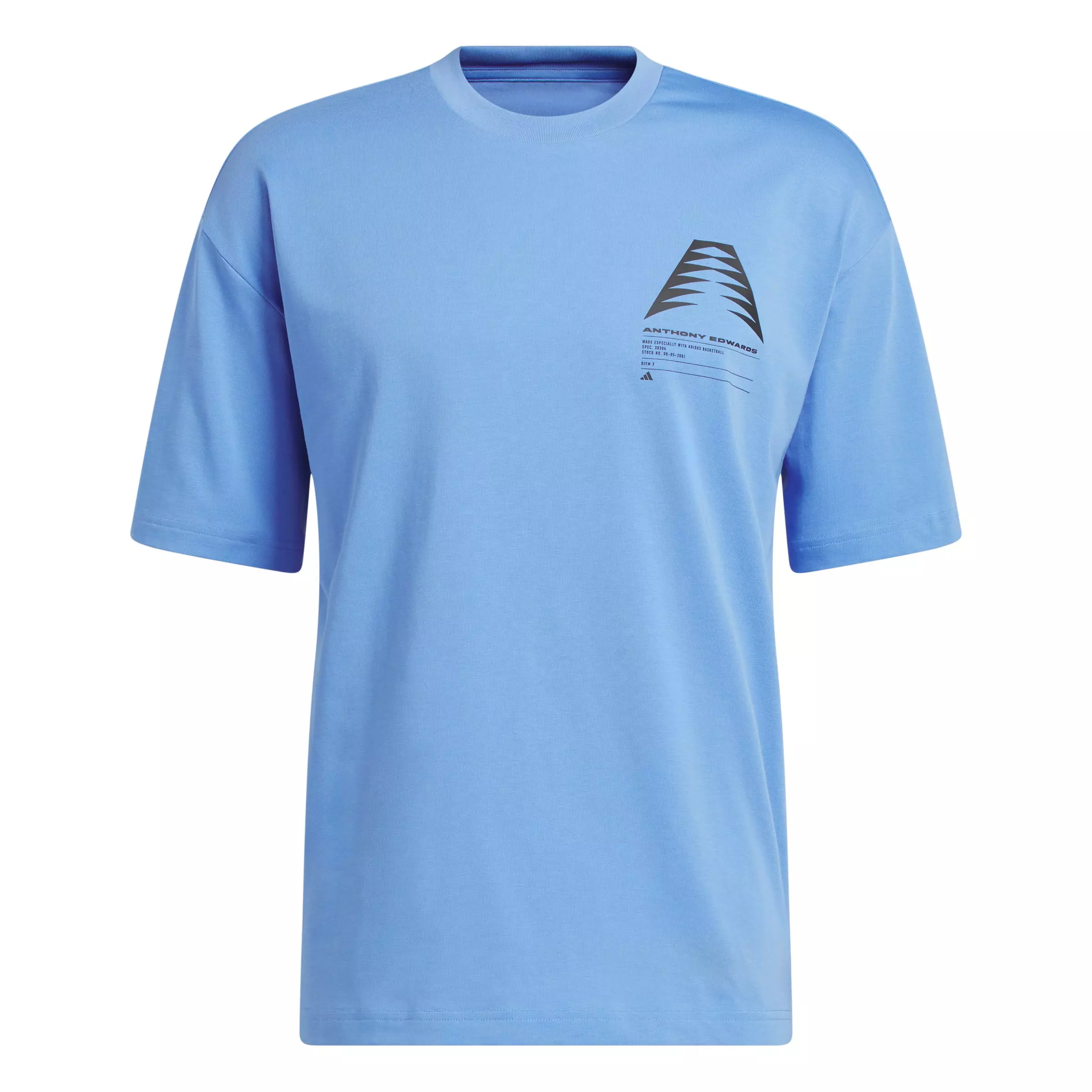 adidas Men's Anthony Edwards GFX Schematic Tee - Blue - BLUE