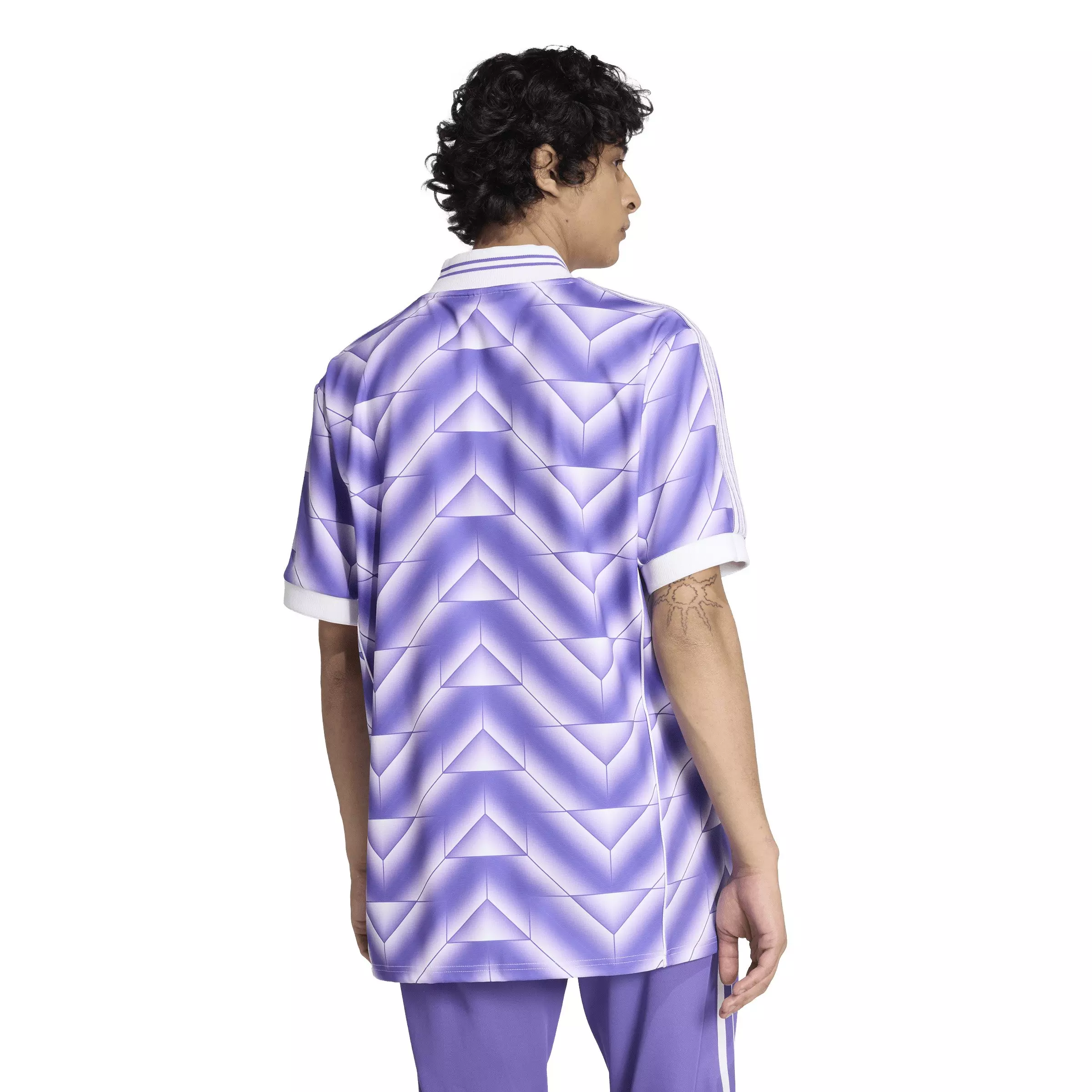 adidas Originals Men's Real Madrid LFSTLR Jersey -Purple/White - PURPLE/WHITE