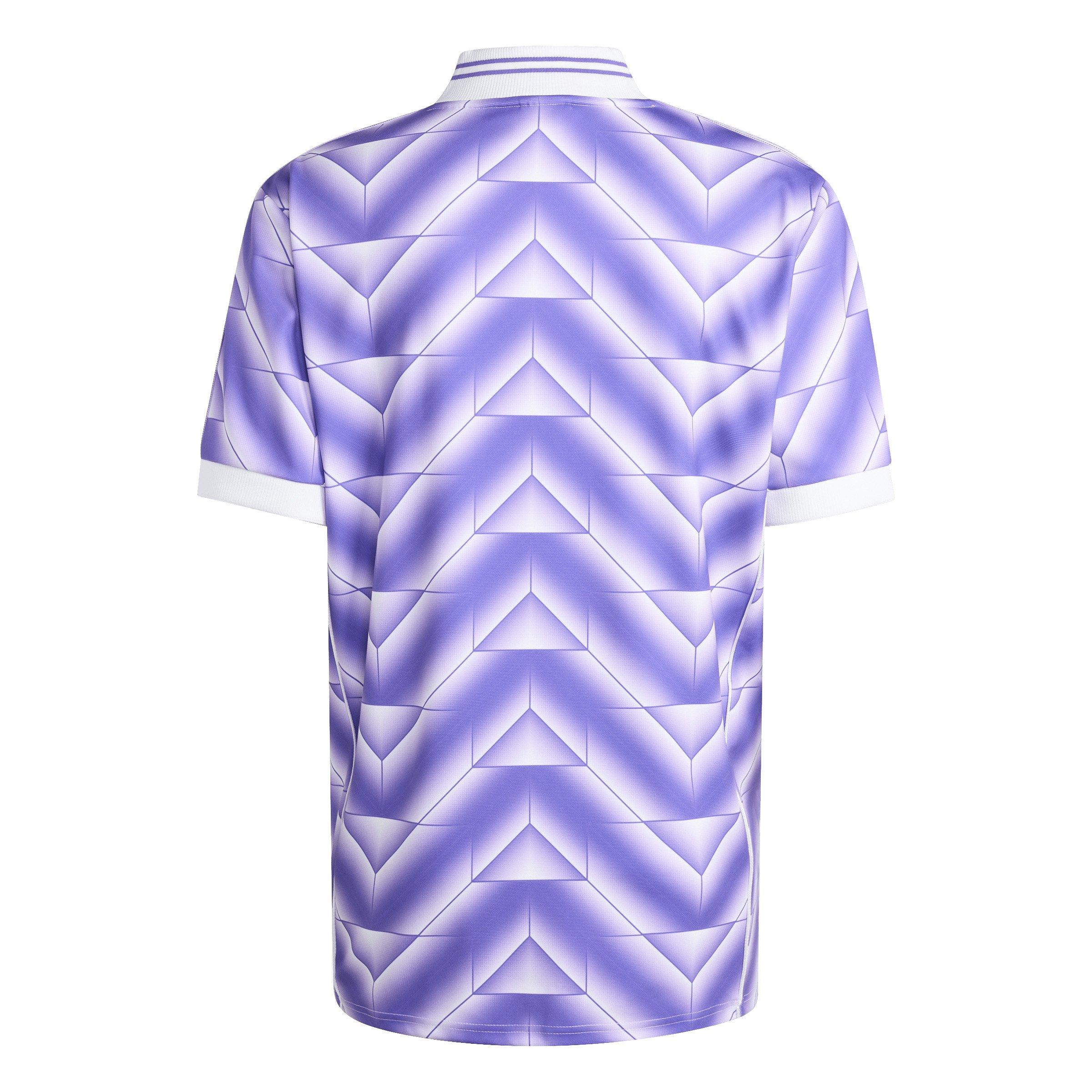 adidas Real Madrid パープルシャツ 長袖 adidas Originals Men's Real Madrid LFSTLR Jersey -Purple/White
