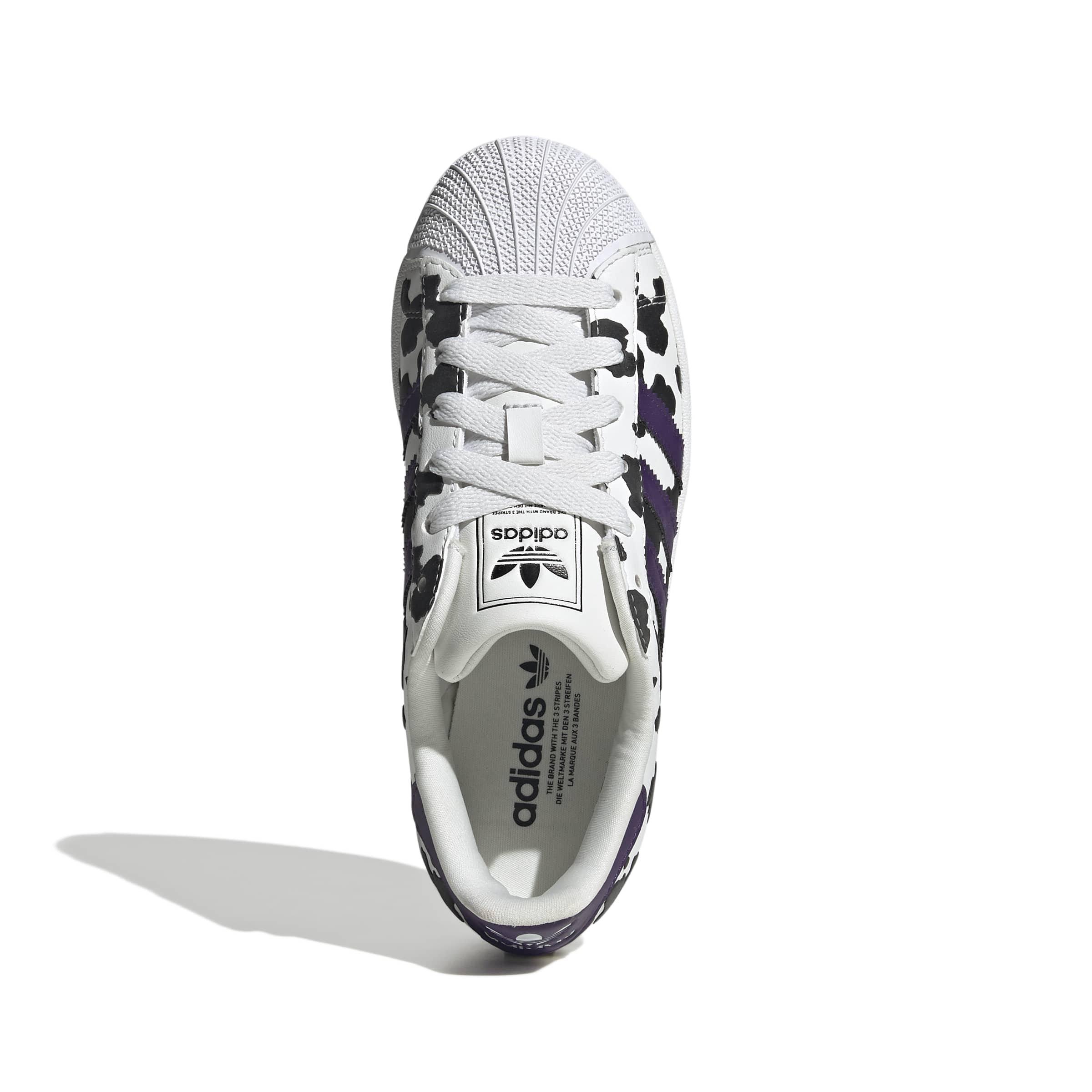 adidas Originals Superstar II "Crystal White/Violet/Ftwr White" Grade School Girls' Shoe - WHITE/VIOLET/WHITE