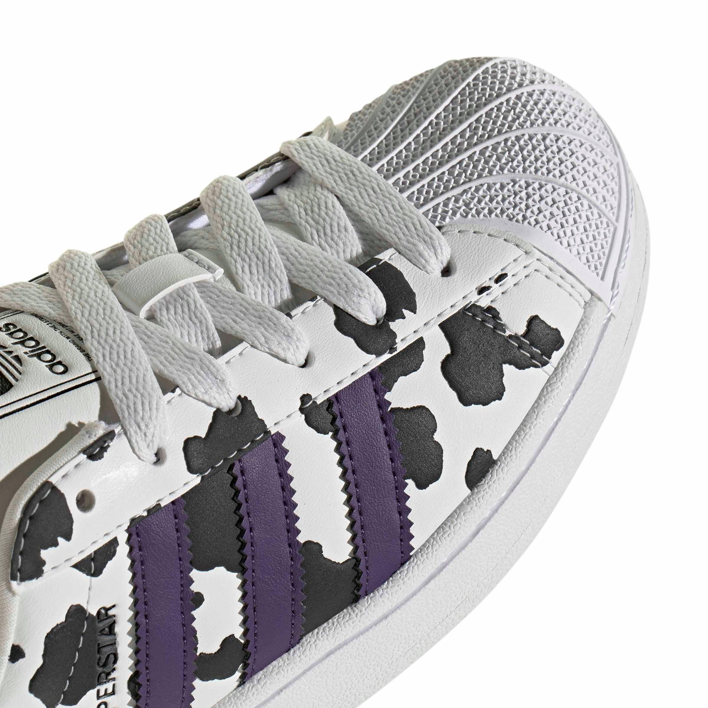 adidas Originals Superstar II "Crystal White/Violet/Ftwr White" Grade School Girls' Shoe - WHITE/VIOLET/WHITE