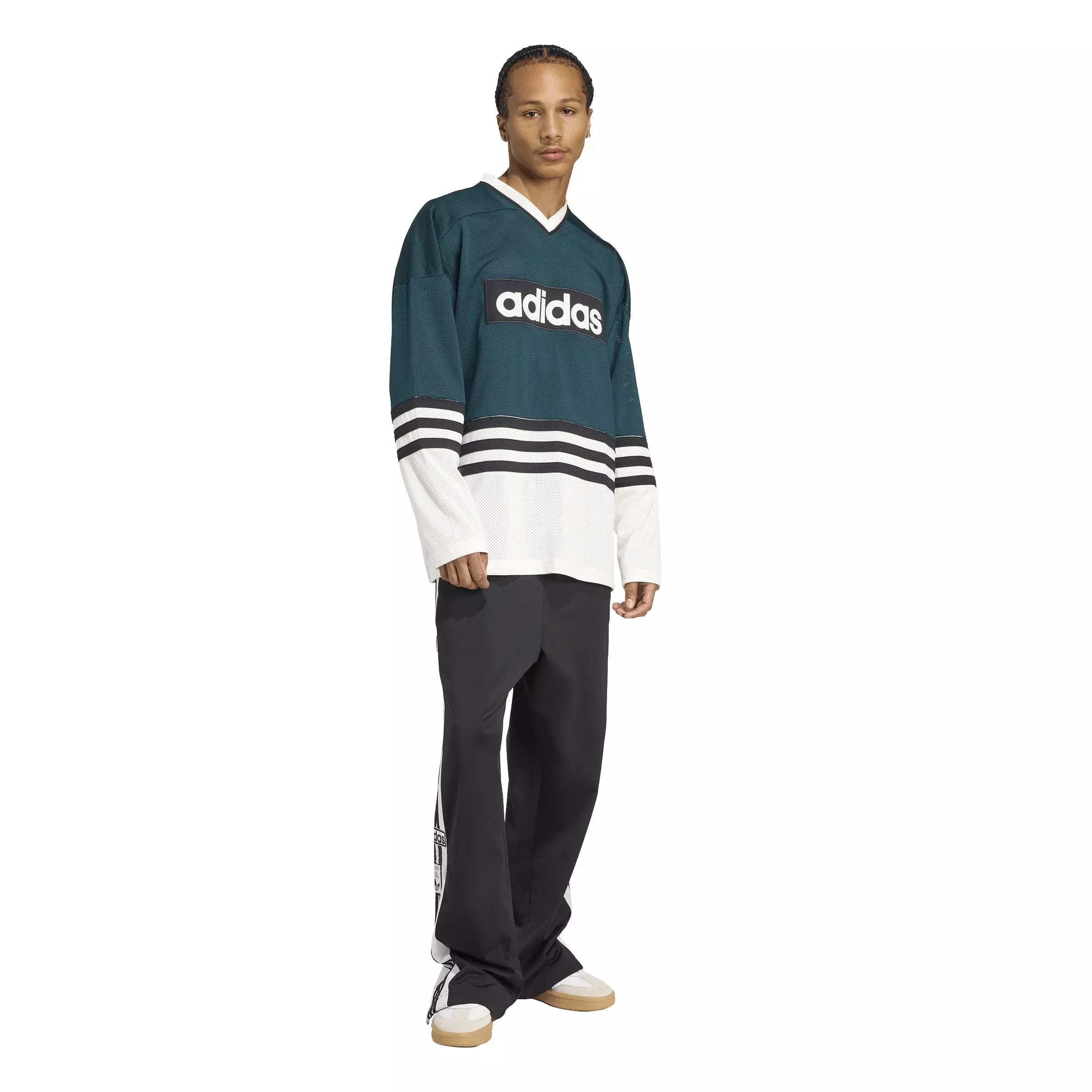 adidas Originals Men's Hockey Jersey - Green/White - GREEN/WHITE