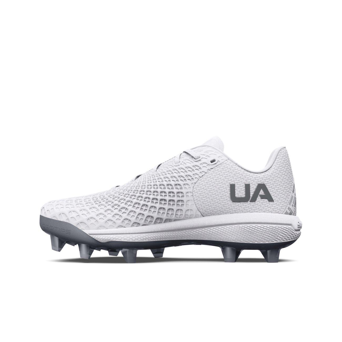 Under Armour Glyde 2 MT TPU "White/Metallic Silver" Women's Softball Cleat - WHITE/SILVER Thumbnail View 2