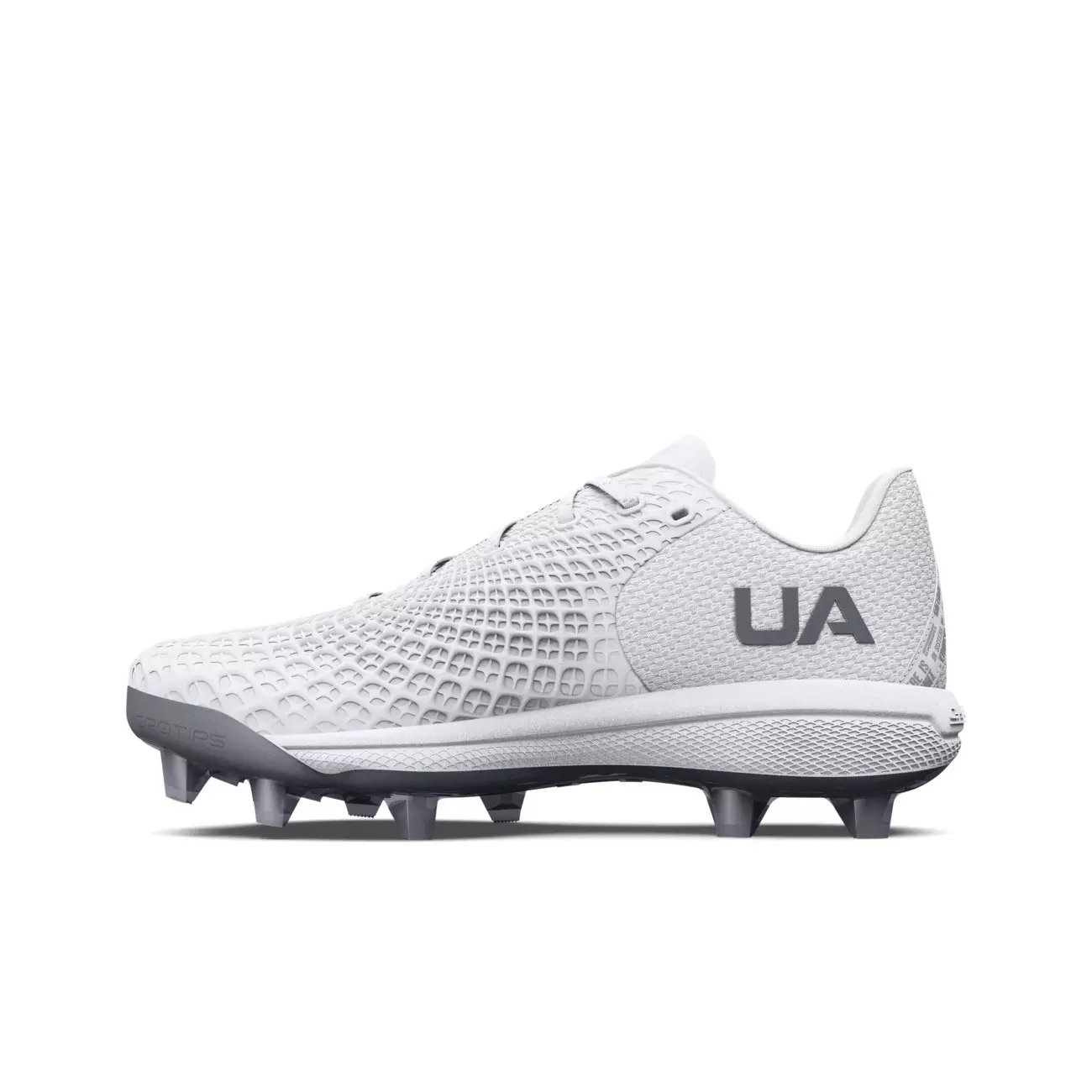 Under Armour Glyde 2 MT TPU "White/Metallic Silver" Women's Softball Cleat - WHITE/SILVER