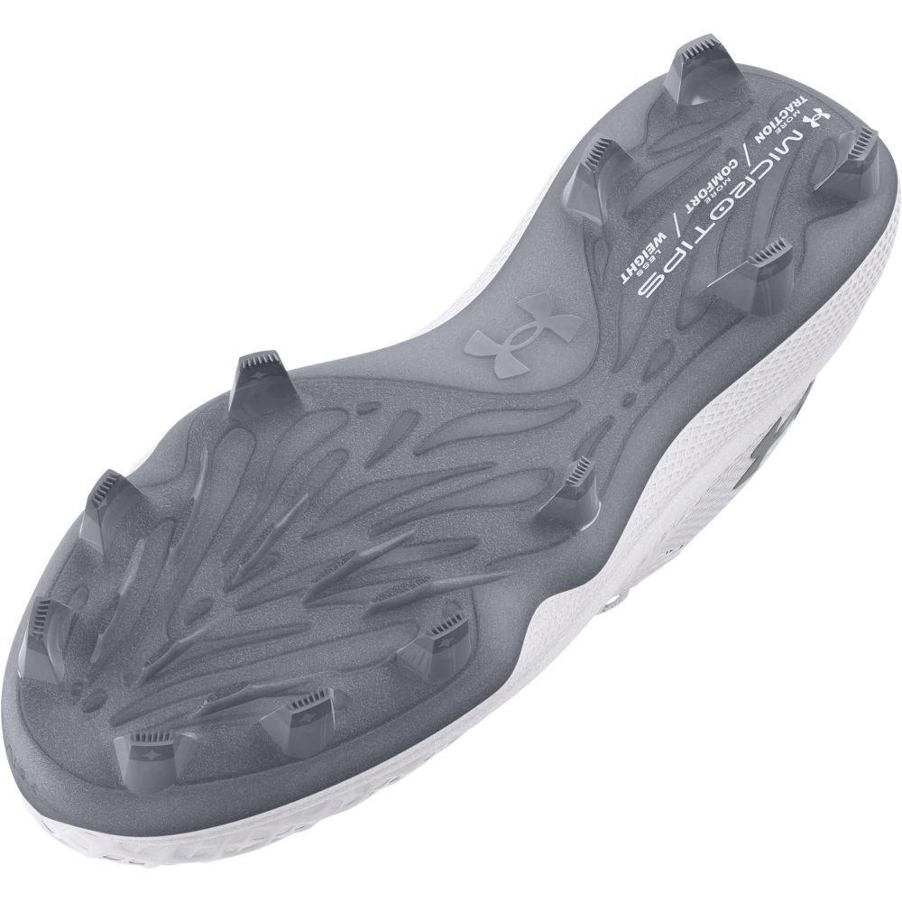 Under Armour Glyde 2 MT TPU "White/Metallic Silver" Women's Softball Cleat - WHITE/SILVER Thumbnail View 5