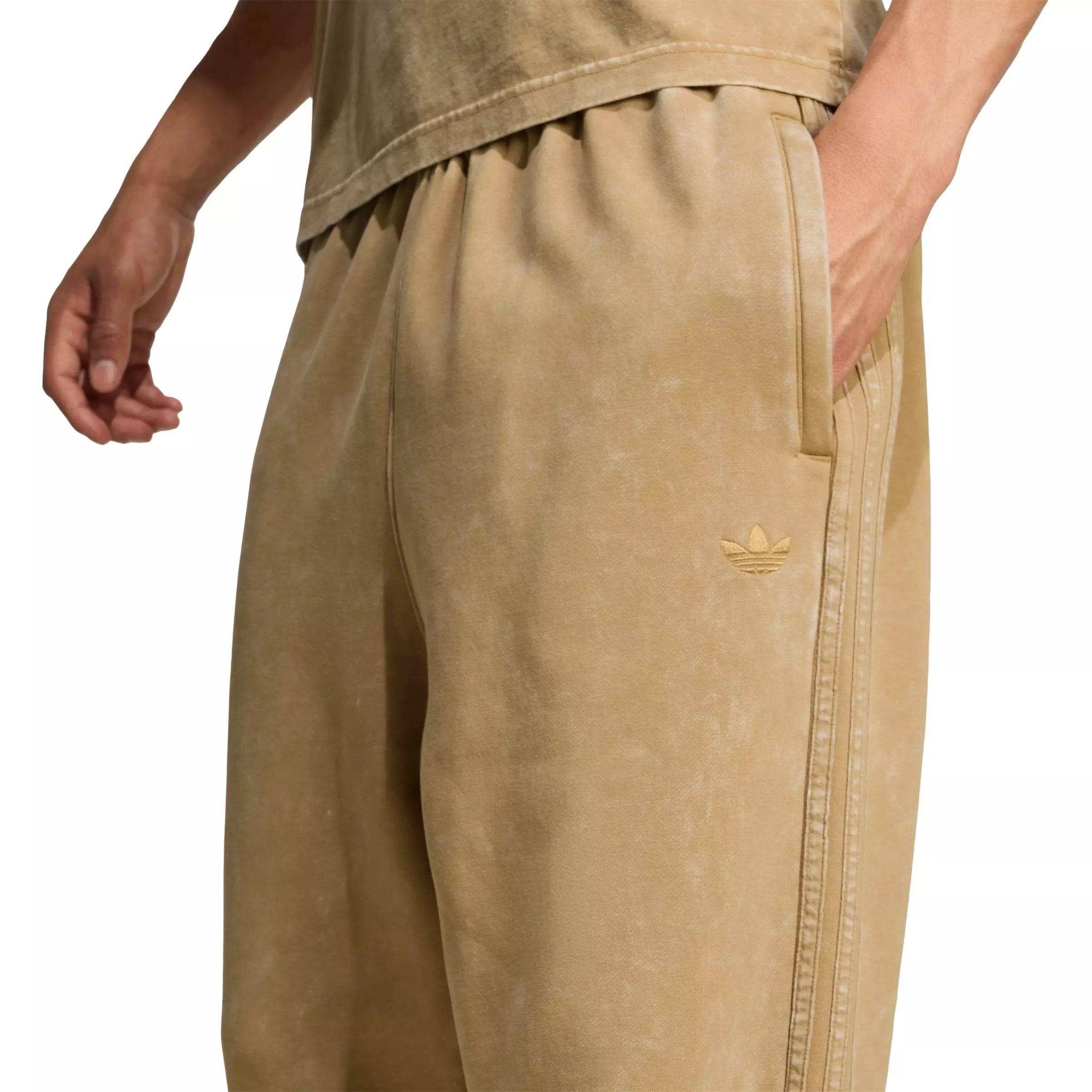 adidas Originals Men's Washed Sweat Pant - Beige - BEIGE