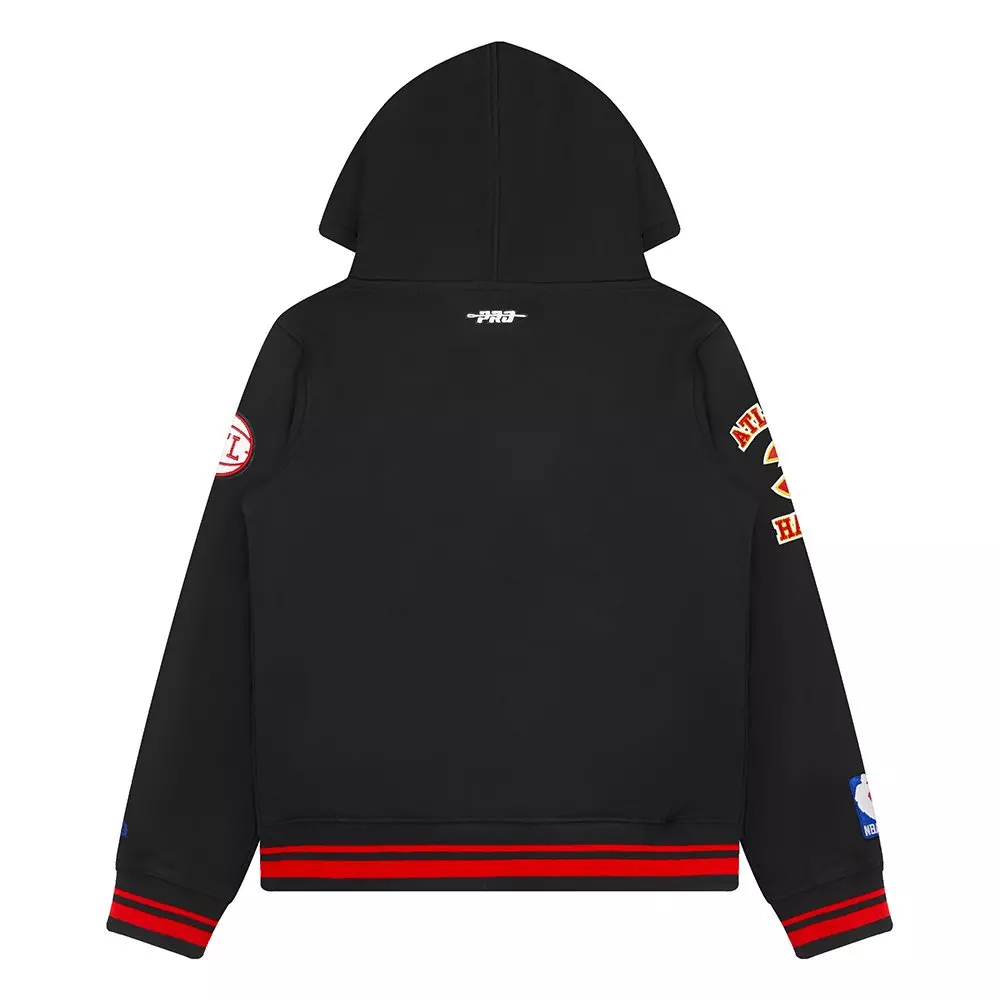 Pro Standard Little Boys' NBA Atlanta Hawks Retro Classic Rib Fleece PO Hoodie -Black/Red - BLACK/RED