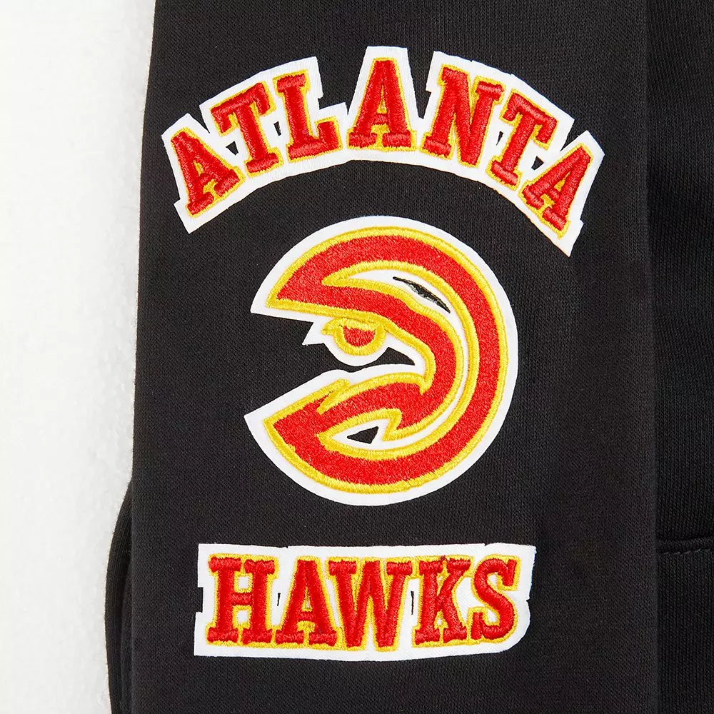 Pro Standard Little Boys' NBA Atlanta Hawks Retro Classic Rib Fleece PO Hoodie - Black/Red - BLACK/RED