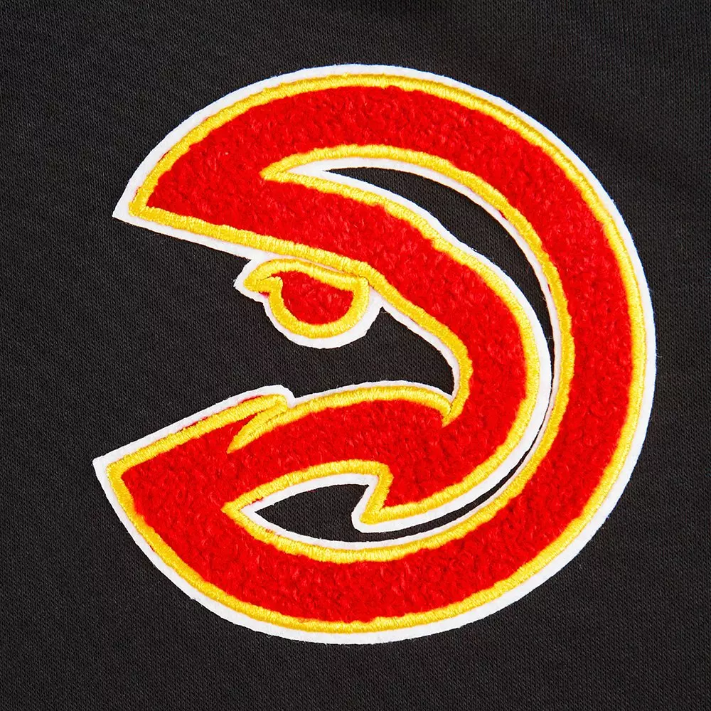 Pro Standard Little Boys' NBA Atlanta Hawks Retro Classic Rib Fleece PO Hoodie - Black/Red - BLACK/RED