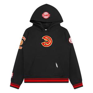 Pro Standard Little Boys' NBA Atlanta Hawks Retro Classic Rib Fleece PO Hoodie -Black/Red