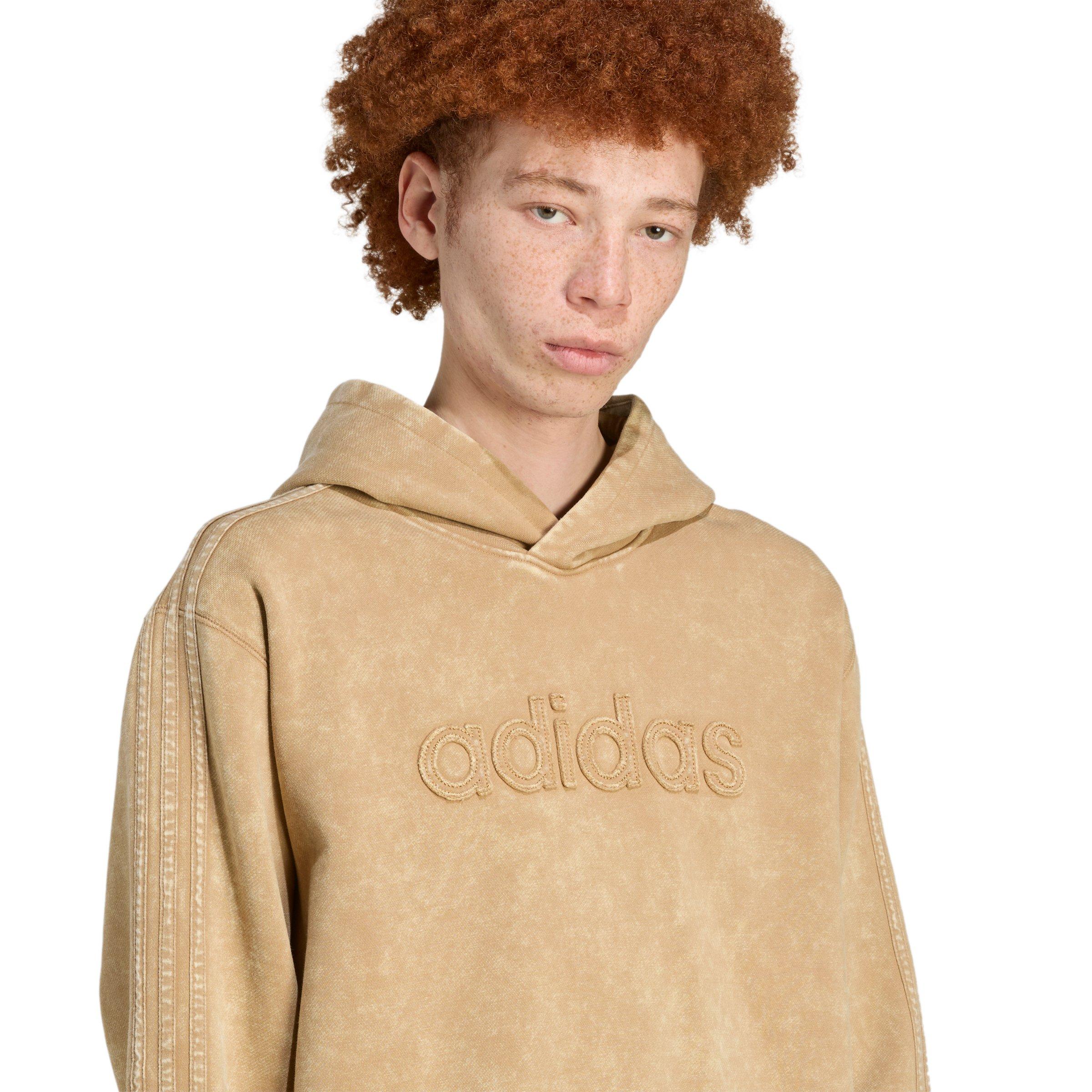 adidas Originals Men's Washed Hoodie - Beige - BEIGE Thumbnail View 3