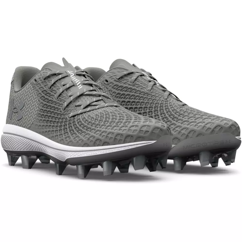 Under Armour Glyde 2 MT TPU "Grey/Metallic Silver" Women's Softball Cleat - GREY/SILVER