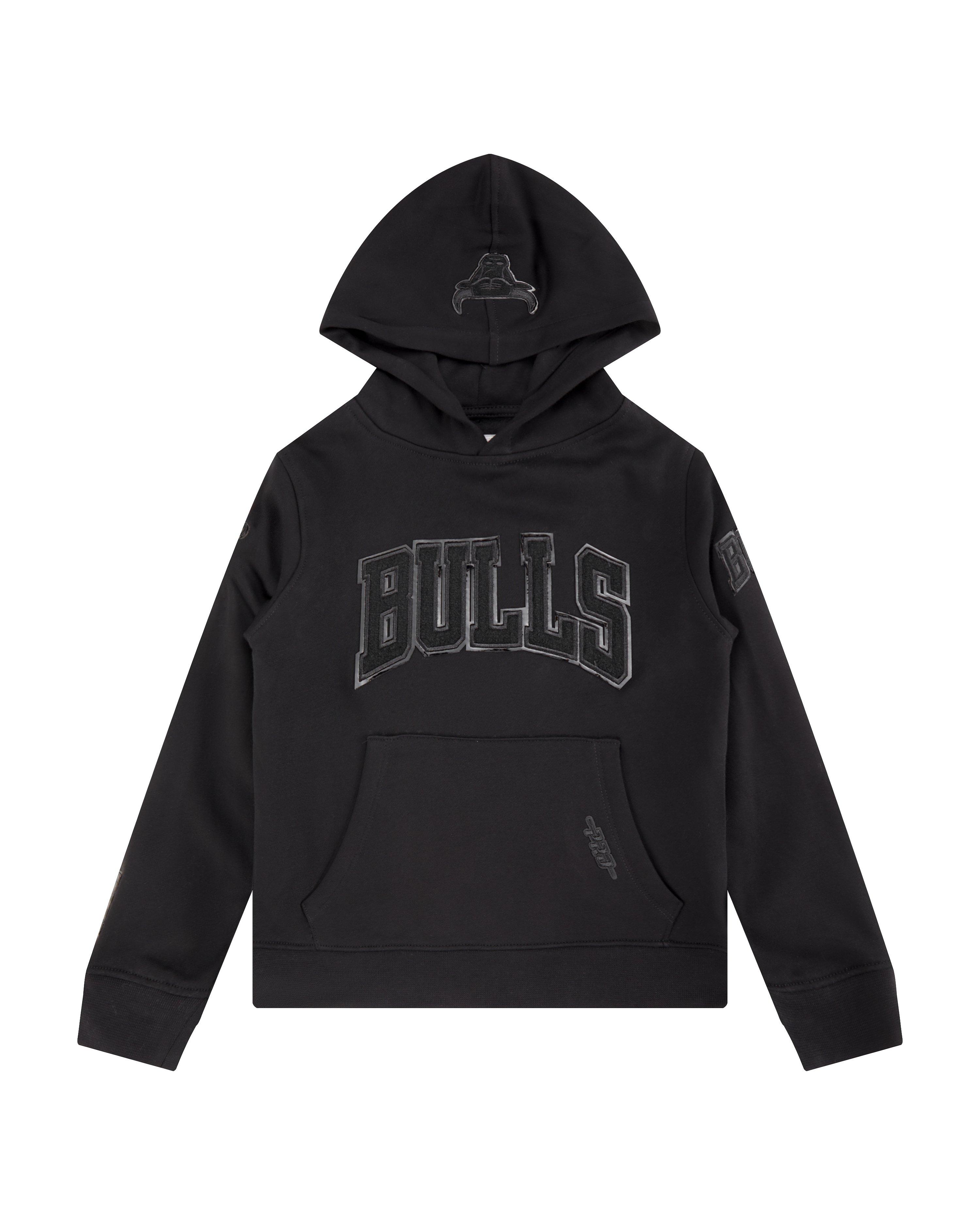 Pro Standard Little Boys​' NBA Chicago Bulls Triple Black Fleece PO Hoodie - Black - BLACK Thumbnail View 1