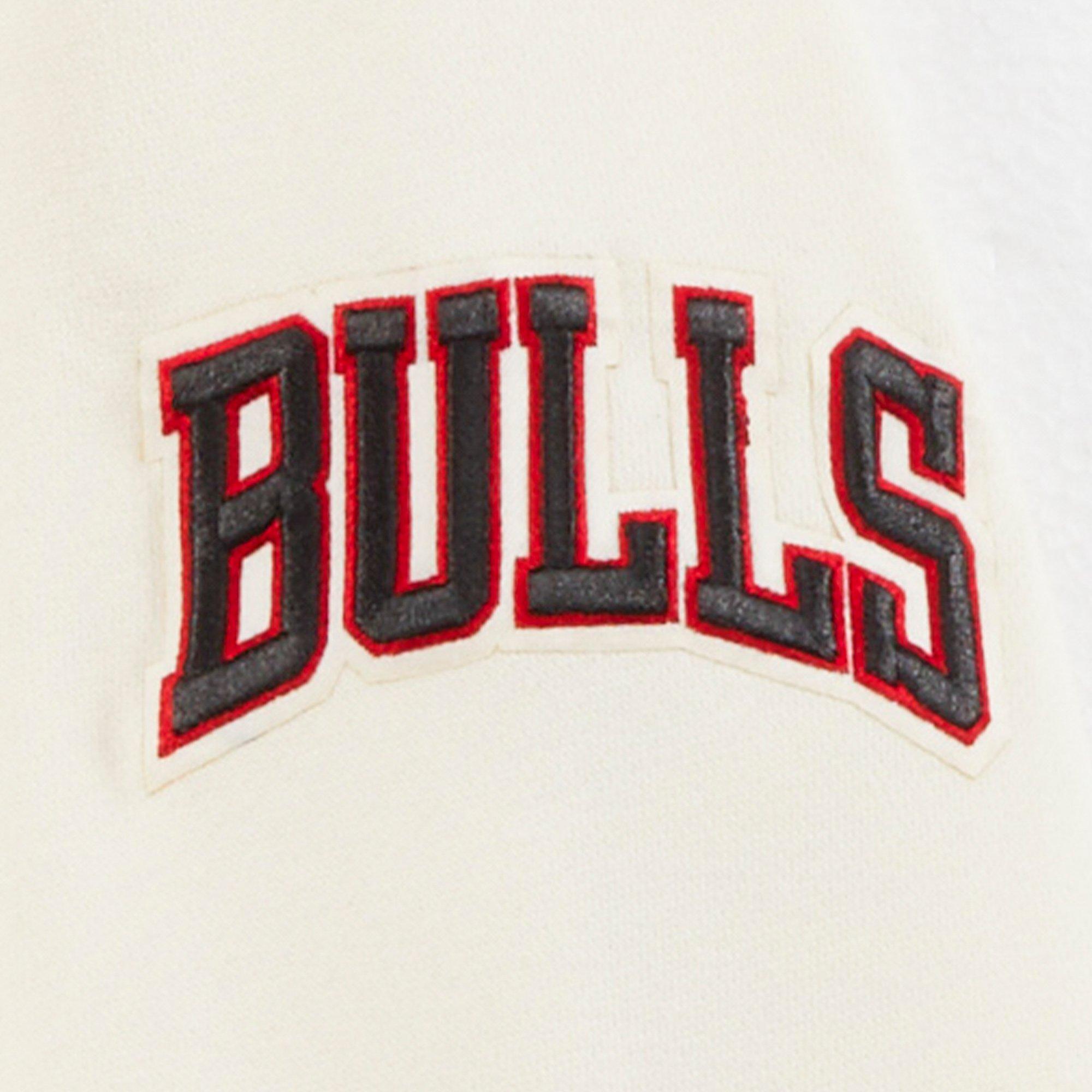 Pro Standard Little Boys​' Chicago Bulls Retro Classic Rib Fleece PO Hoodie - Cream/Red - CREAM/RED Thumbnail View 4