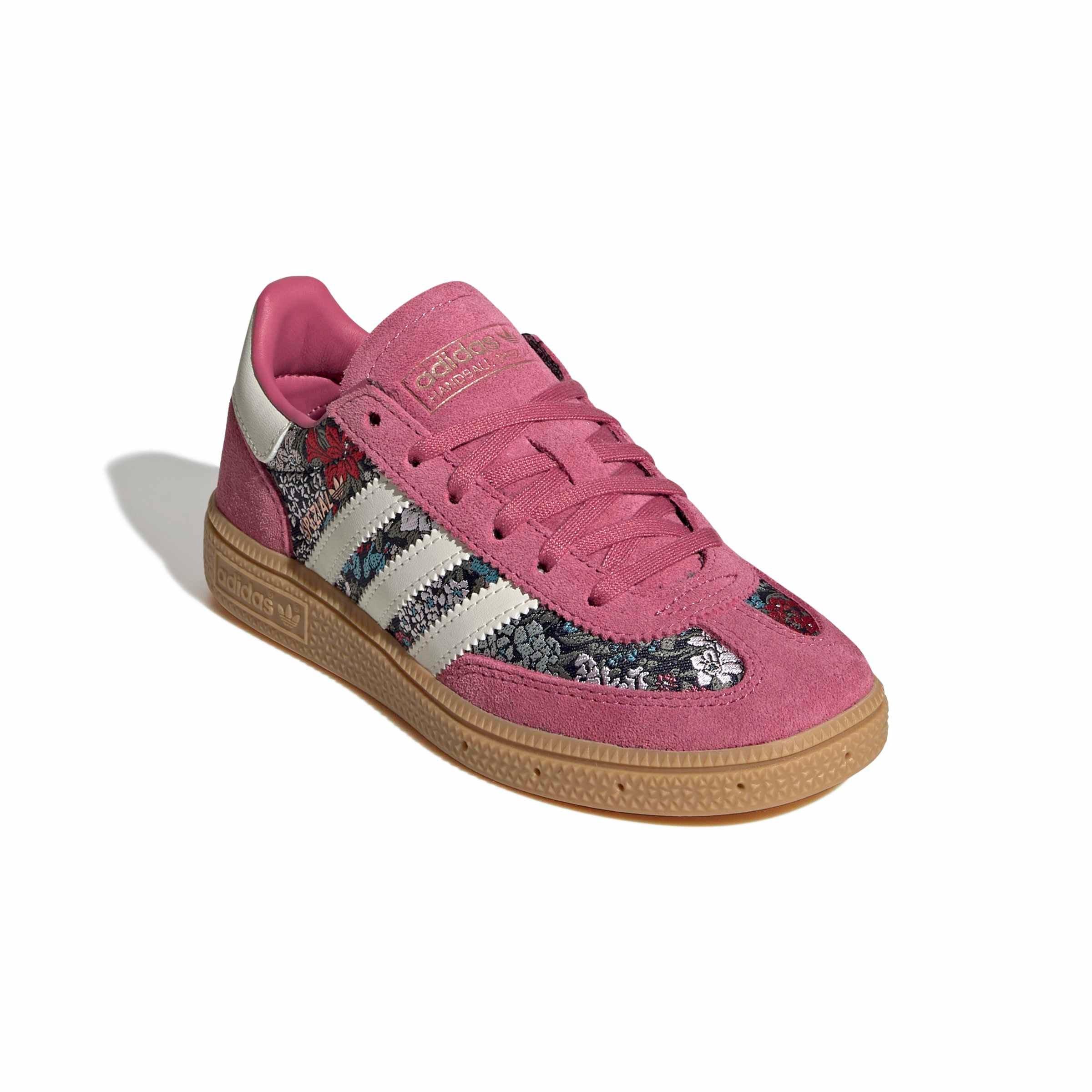 adidas Originals Liberty London Handball Spezial Lace "Red/Cream White/Gum 3" Preschool Girls' Shoe - RED/CREAM/GUM