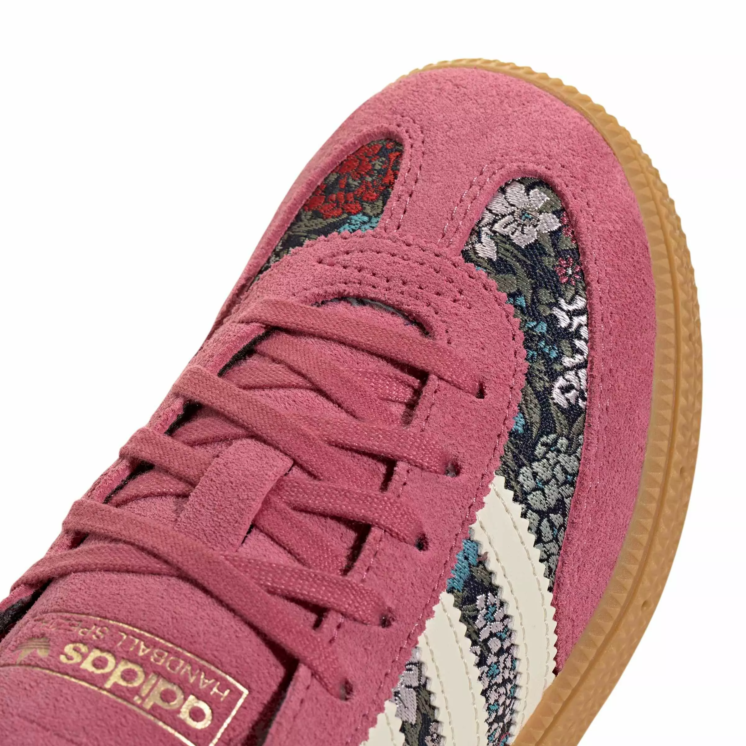 adidas Originals Liberty London Handball Spezial Lace "Red/Cream White/Gum 3" Preschool Girls' Shoe - RED/CREAM/GUM