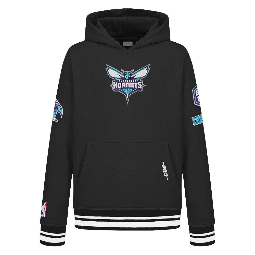 Pro Standard Little Boys​' NBA Charlotte Hornets Classic Rib Fleece PO Hoodie - Black - BLACK Thumbnail View 1