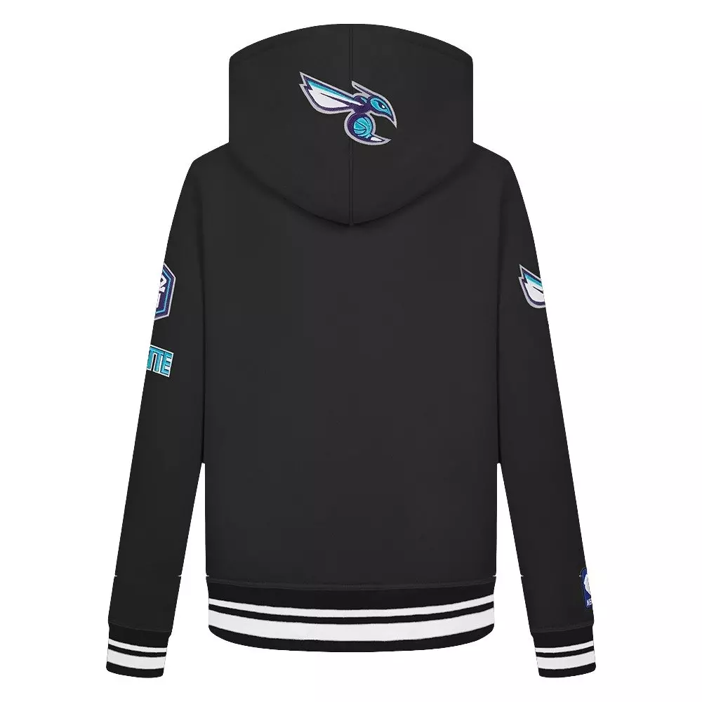 Pro Standard Little Boys​' NBA Charlotte Hornets Classic Rib Fleece PO Hoodie -Black - BLACK