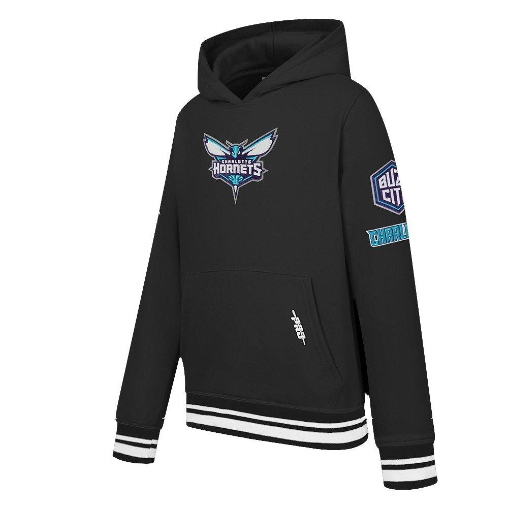 Pro Standard Little Boys​' NBA Charlotte Hornets Classic Rib Fleece PO Hoodie - Black - BLACK Thumbnail View 3