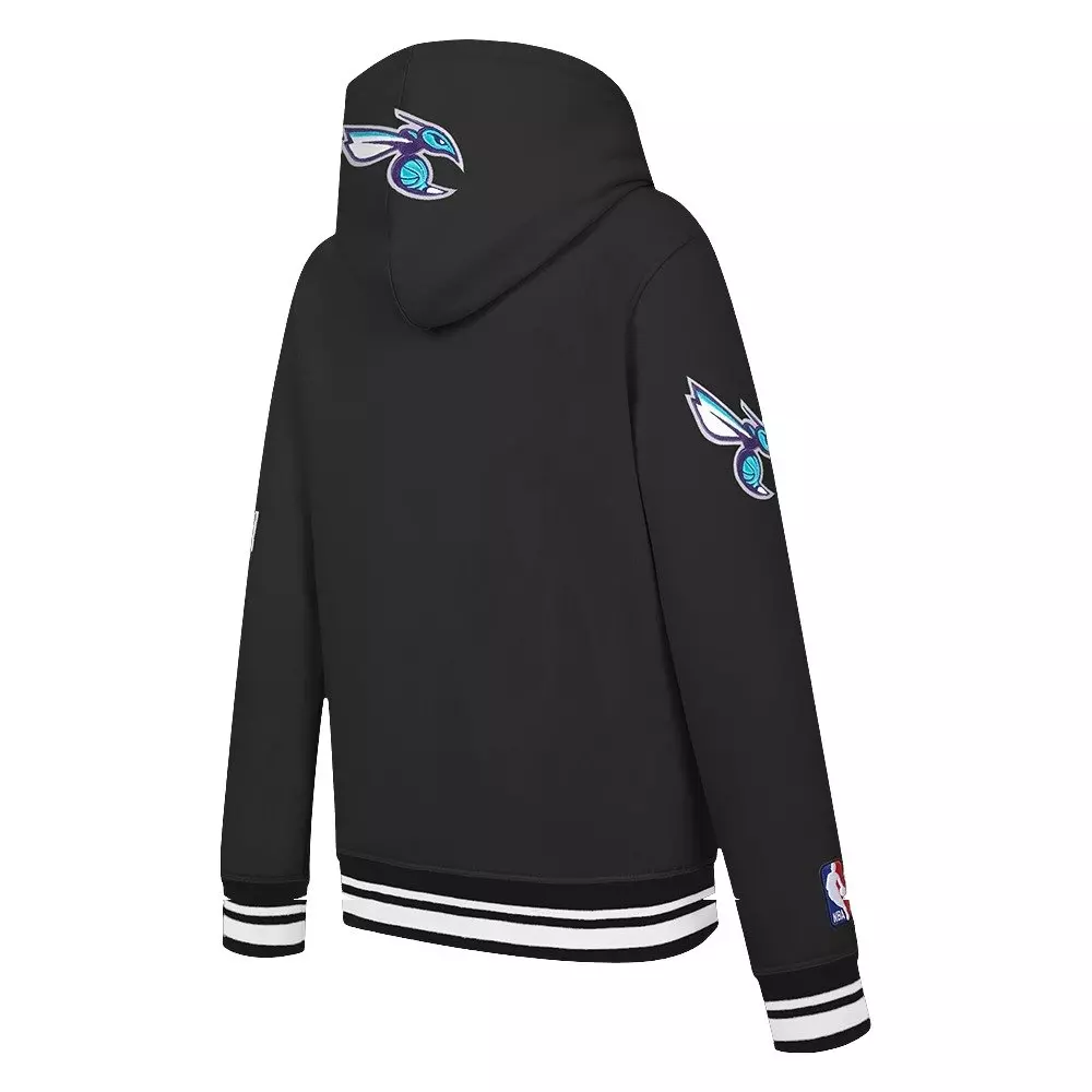 Pro Standard Little Boys​' NBA Charlotte Hornets Classic Rib Fleece PO Hoodie -Black - BLACK