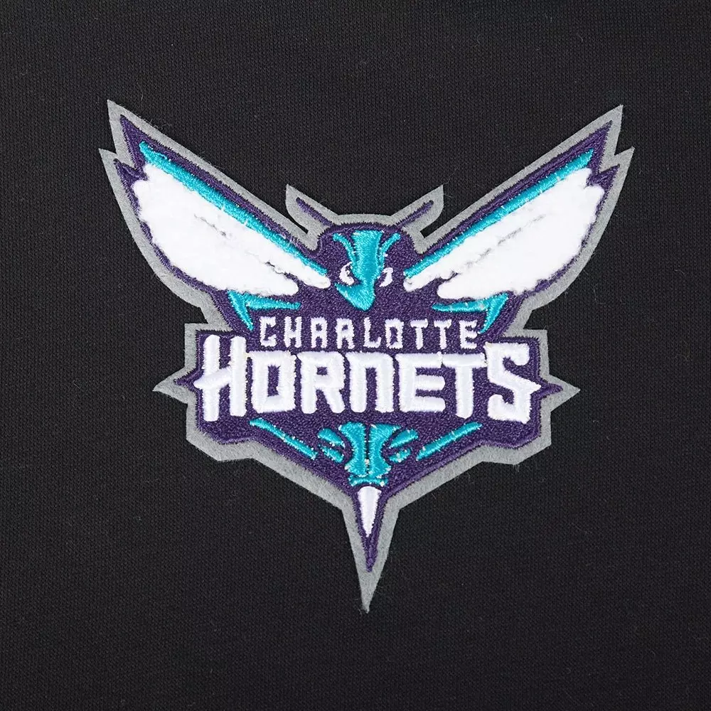 Pro Standard Little Boys​' NBA Charlotte Hornets Classic Rib Fleece PO Hoodie - Black - BLACK