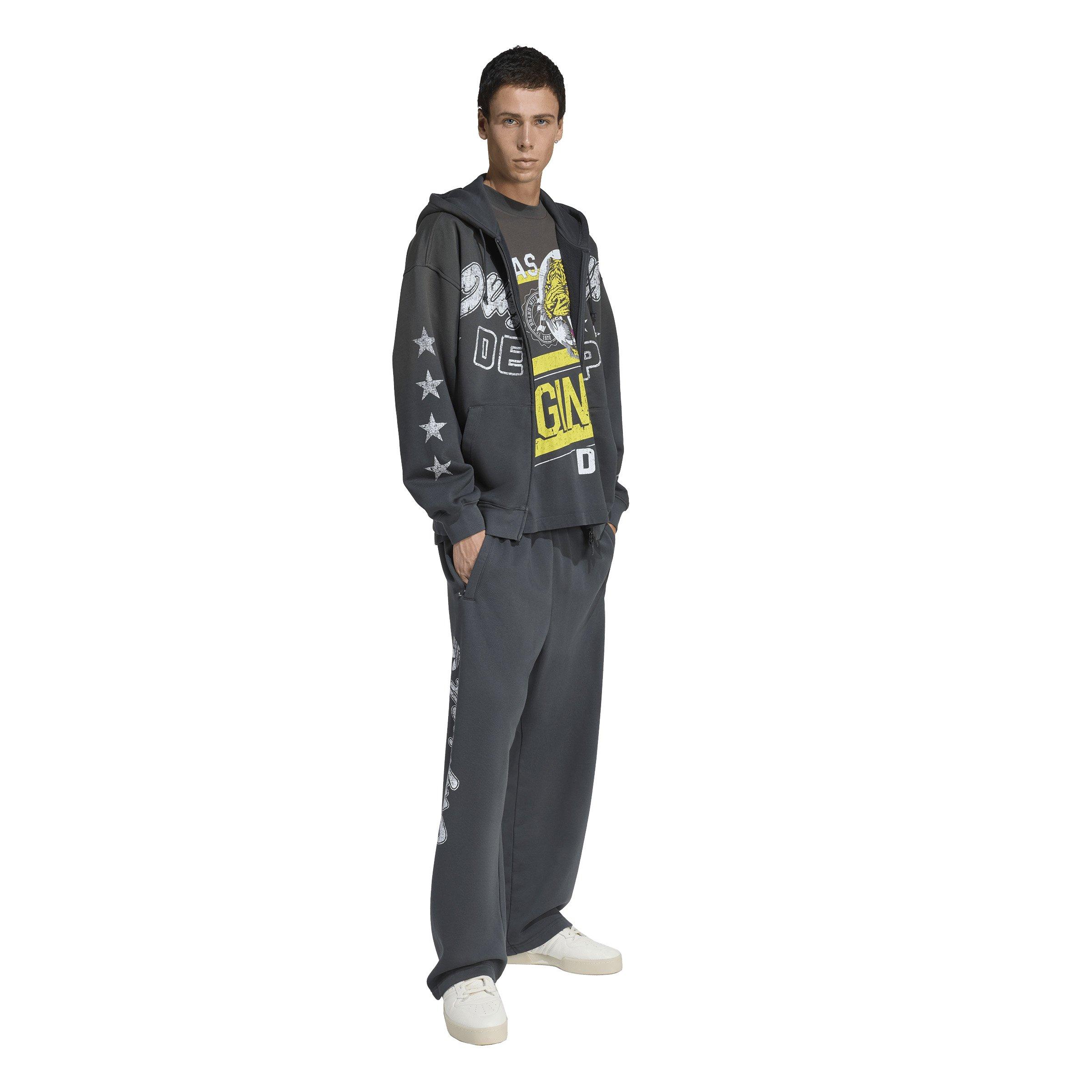 adidas Originals Men's Originals Dept. Graphic Fleece Pant - Grey - GREY Thumbnail View 5