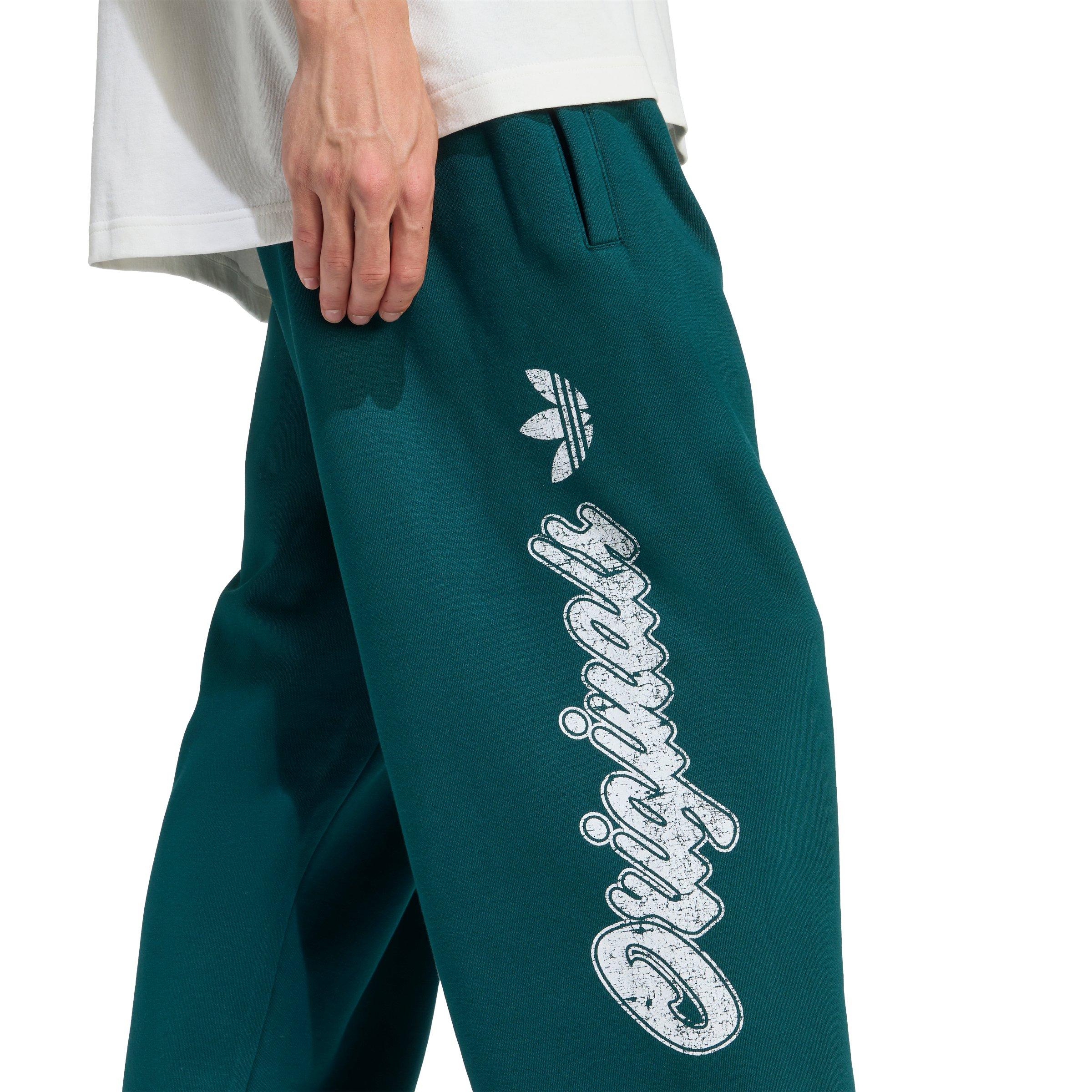 adidas Originals Men's Originals Dept. Graphic Fleece Pant - Green - GREEN Thumbnail View 4