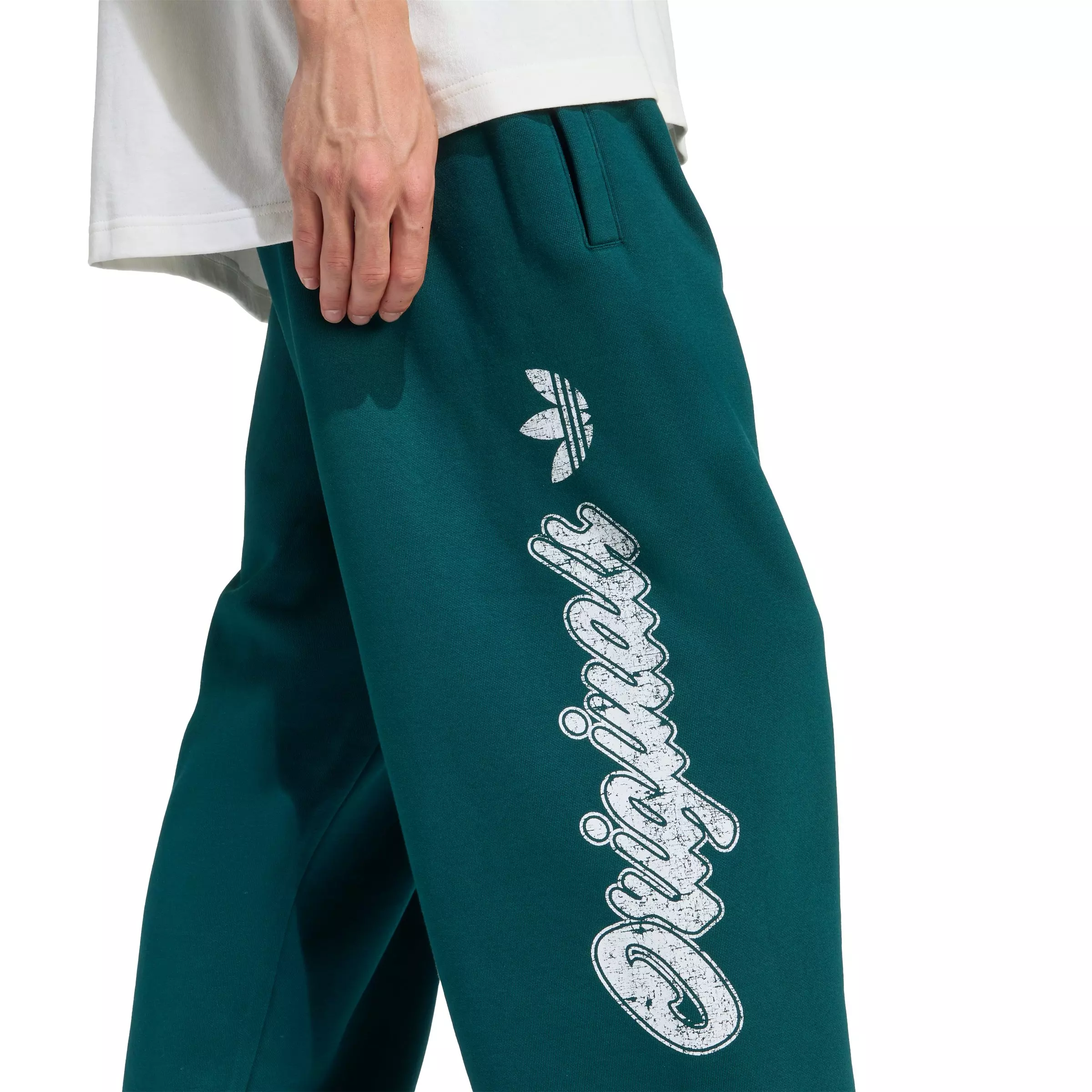 adidas Originals Men's Originals Dept. Graphic Fleece Pant - Green - GREEN
