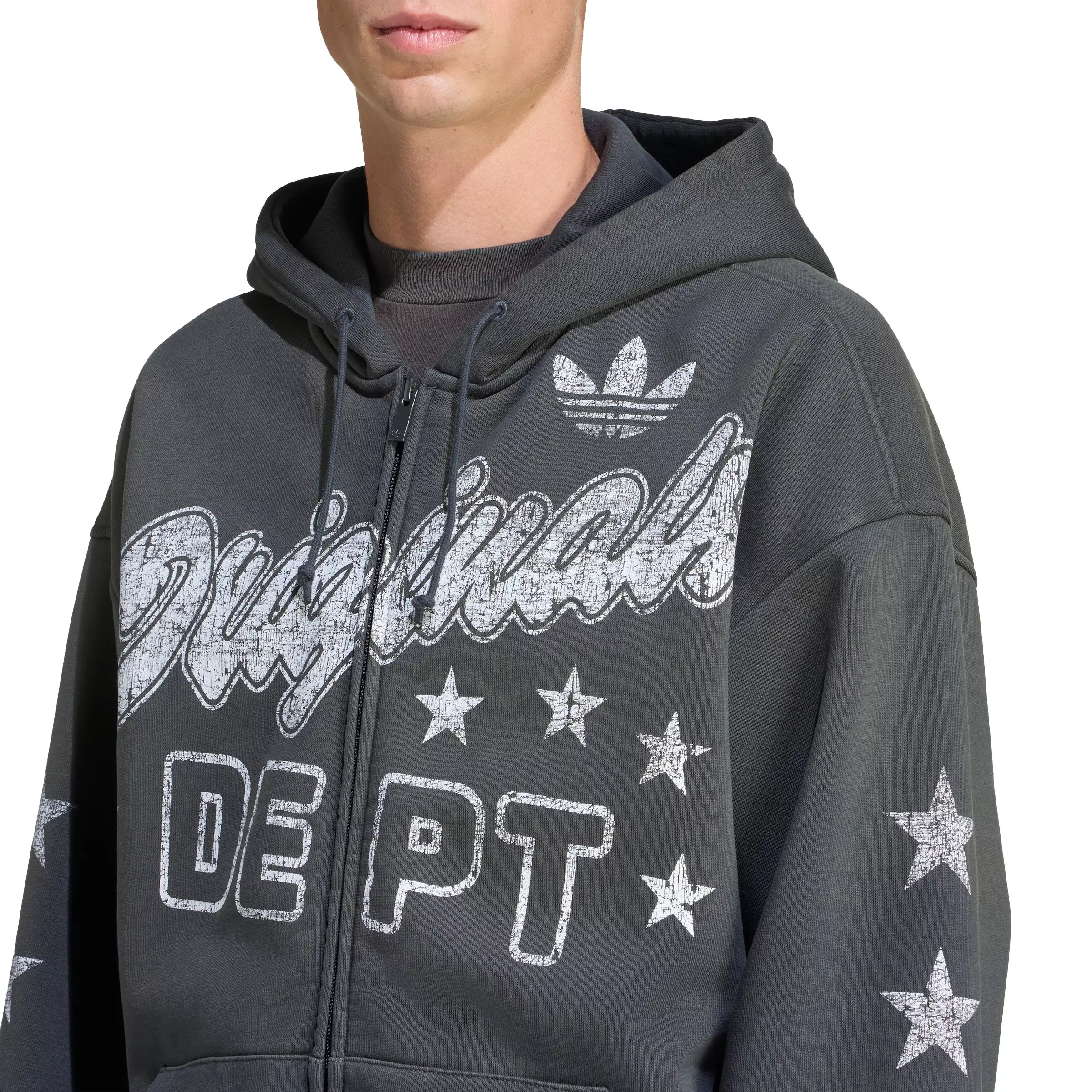 adidas Originals Men's Originals Dept. Graphic Full-Zip Jacket - Grey - GREY