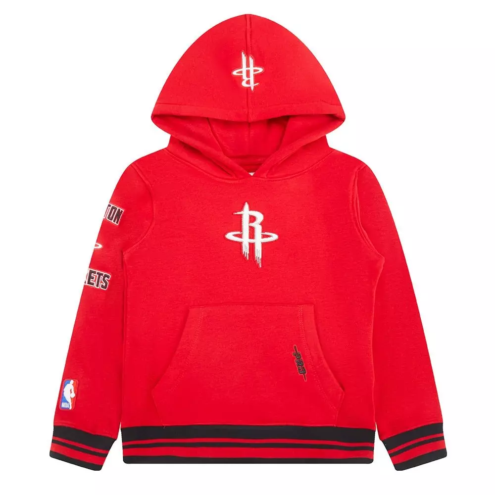 Pro Standard Little Boys​' NBA Houston Rockets Retro Classic Rib Fleece PO Hoodie - Red/Black - RED/BLACK