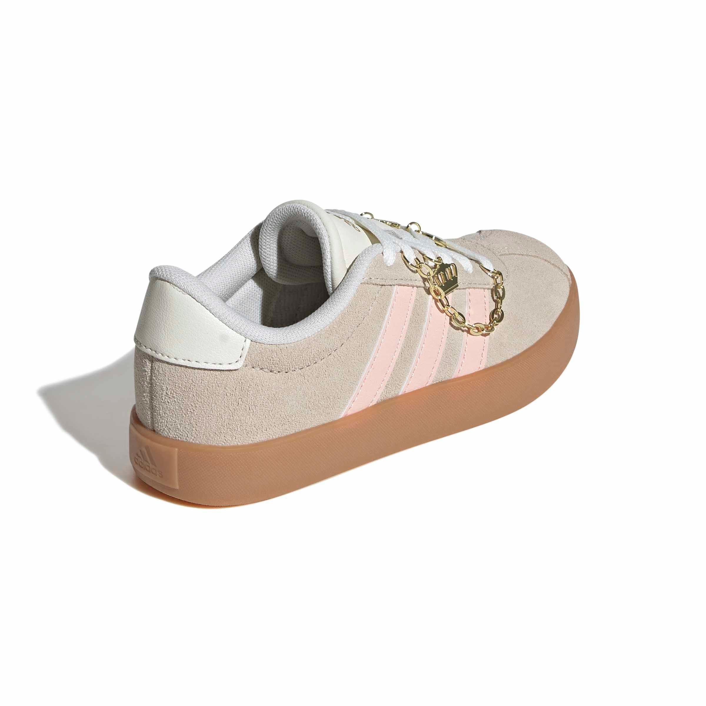 adidas VL Court 3.0 "Crystal Linen/Blush Pink/Off White" Preschool Girls' Shoe - LINEN/PINK/OFF WHITE