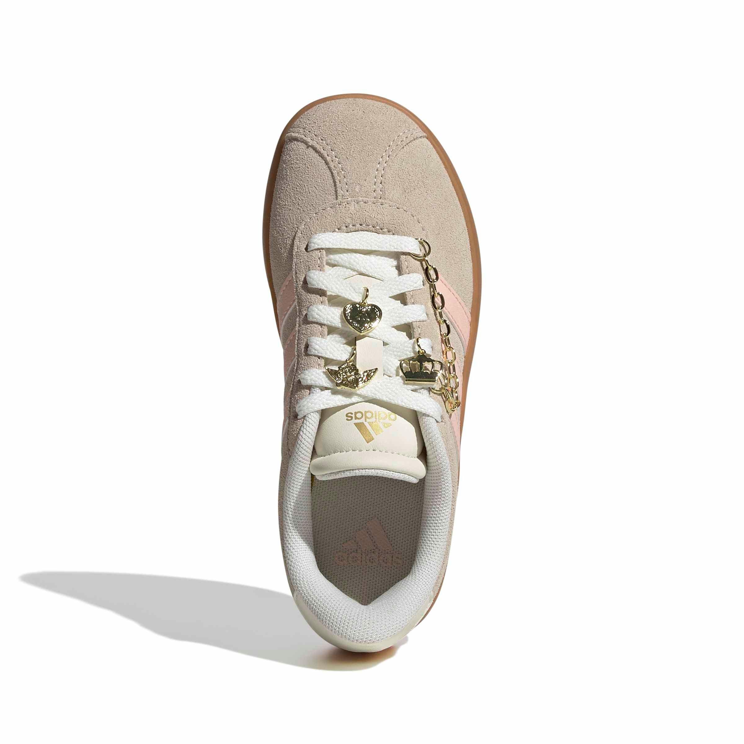 adidas VL Court 3.0 "Crystal Linen/Blush Pink/Off White" Preschool Girls' Shoe - LINEN/PINK/OFF WHITE