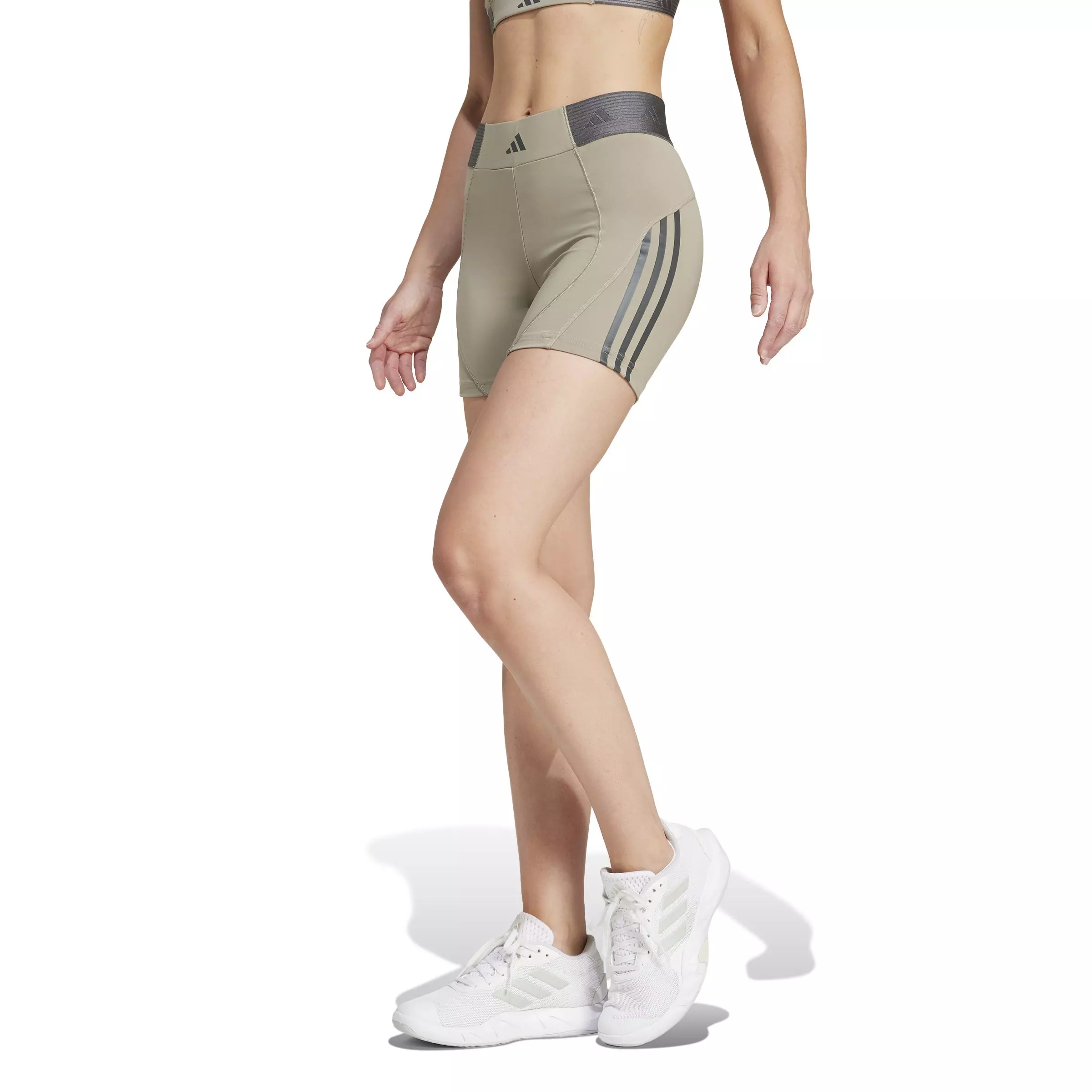 adidas Women's Hyperglam Five-Inch Short Leggings -Green - GREEN