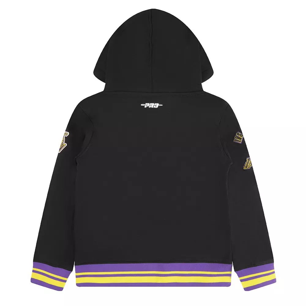 Pro Standard Little Boys' NBA Los Angeles Lakers Rib Fleece Pull Over Hoodie - Black/Purple - BLACK/PURPLE
