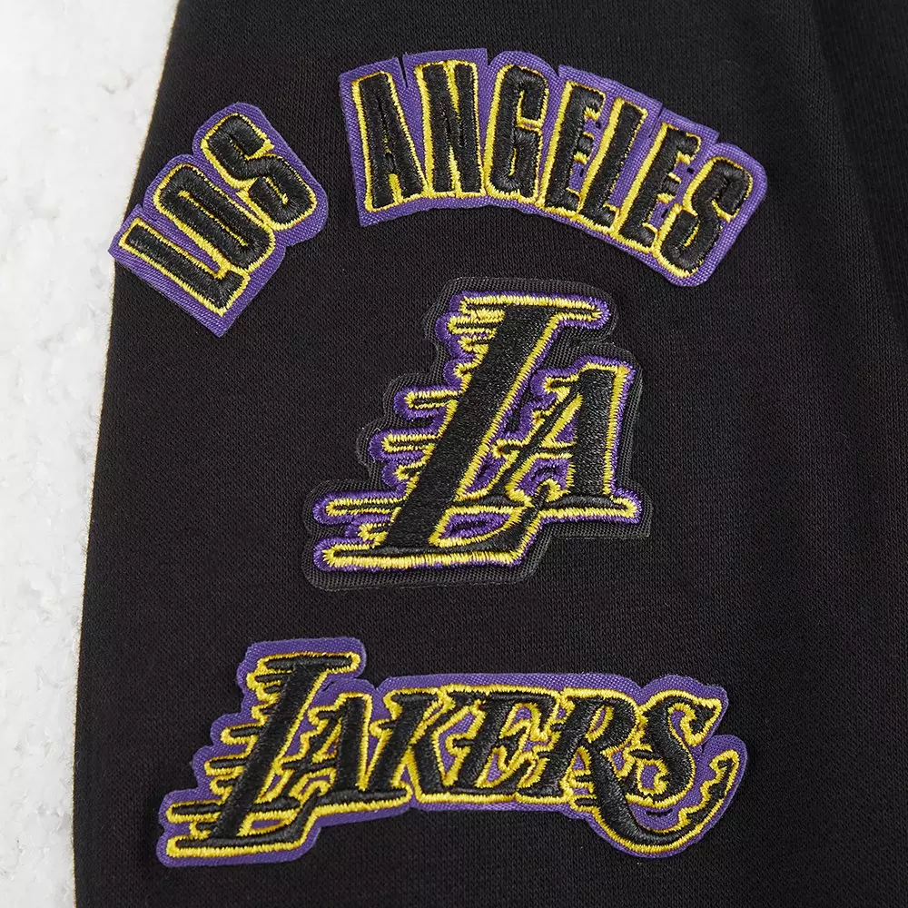 Pro Standard Little Boys' NBA Los Angeles Lakers Rib Fleece PO Hoodie -Black/Purple - BLACK/PURPLE